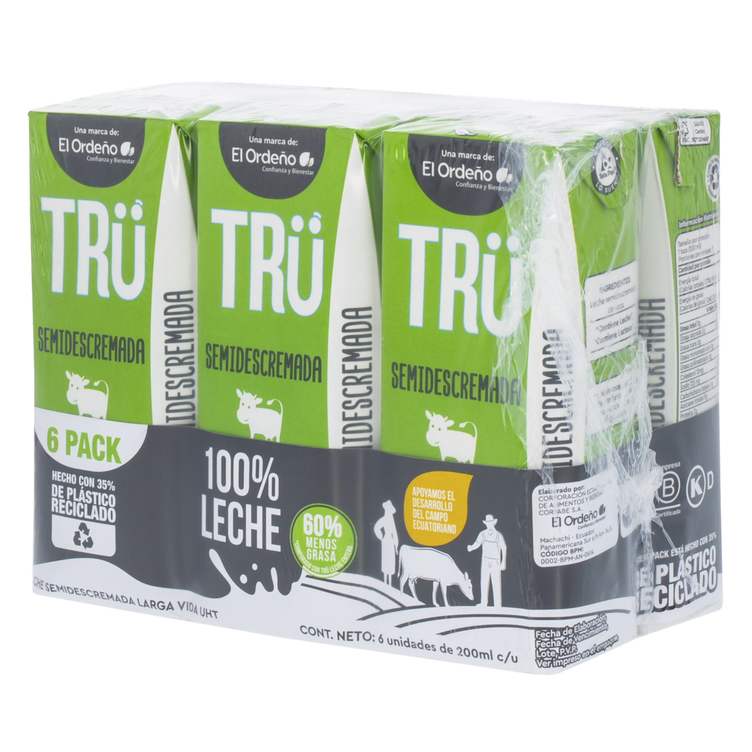 Leche Semidescremada Larga Vida Uht TRÜ 6 X 200 Ml