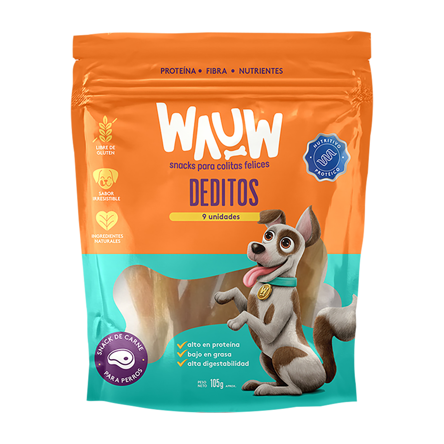 Snack Para Perros Deditos Masticables WAUW 105 G