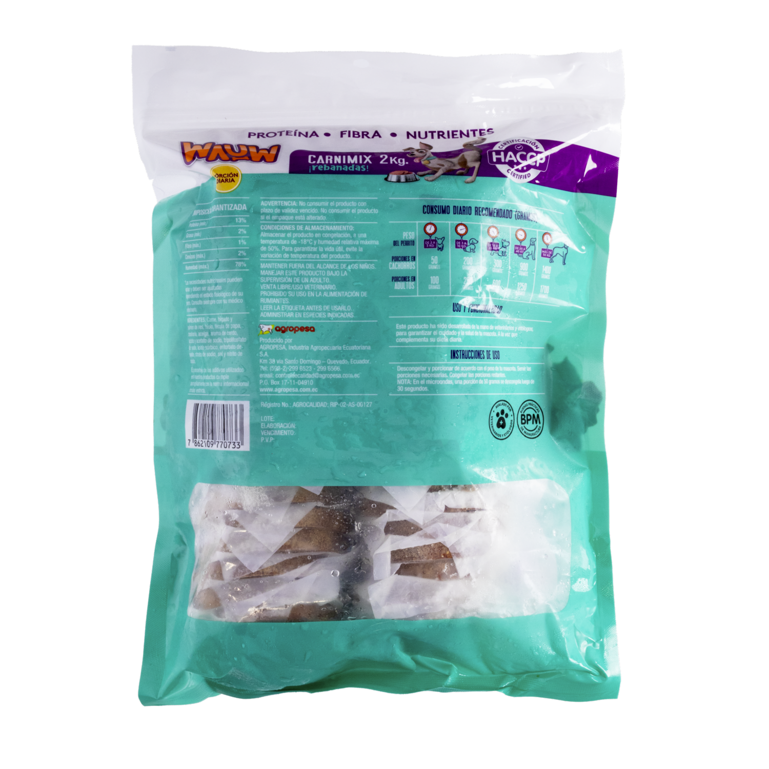Alimento para Perros Carnimix Rebanadas WAUW 2 Kg