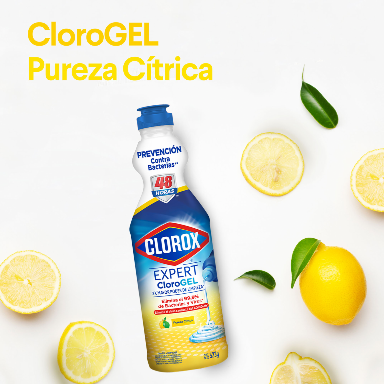 Cloro Power Gel Pureza Cítrica CLOROX 500 Ml