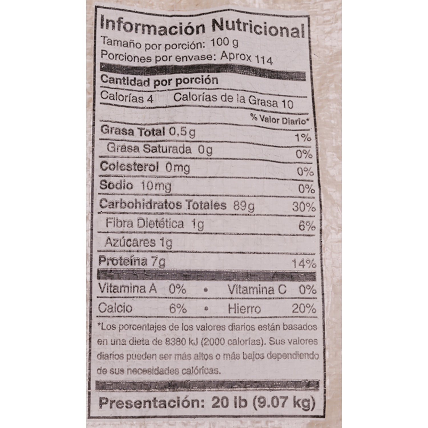 Arroz Blanco Envejecido EL PROPIO 20 Libras