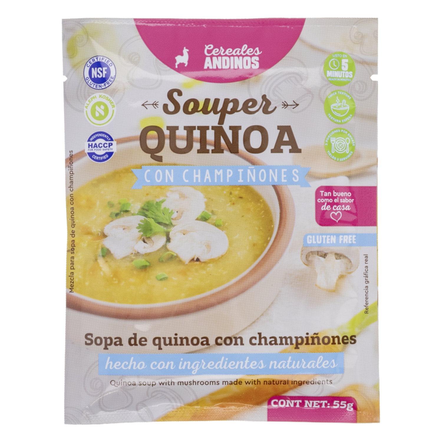 Sopa Instantánea De Quinua Con Champiñones CEREALES ANDINOS 55 G
