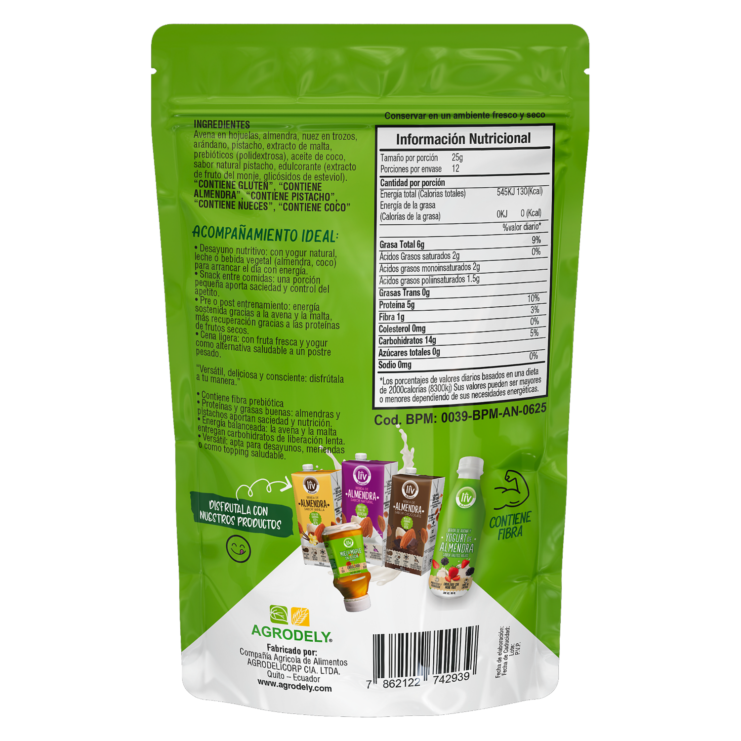 Granola Con Pistacho Sin Azúcar LIV 300 G