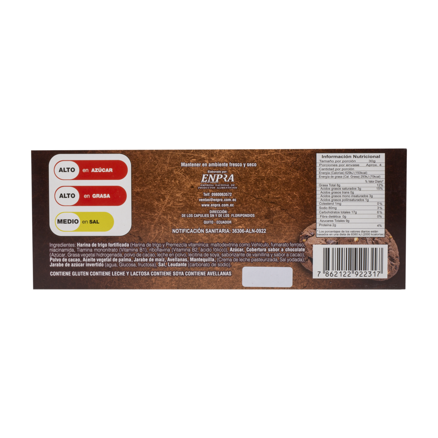 Galletas Brownie Con Avellanas KRASH 126 G