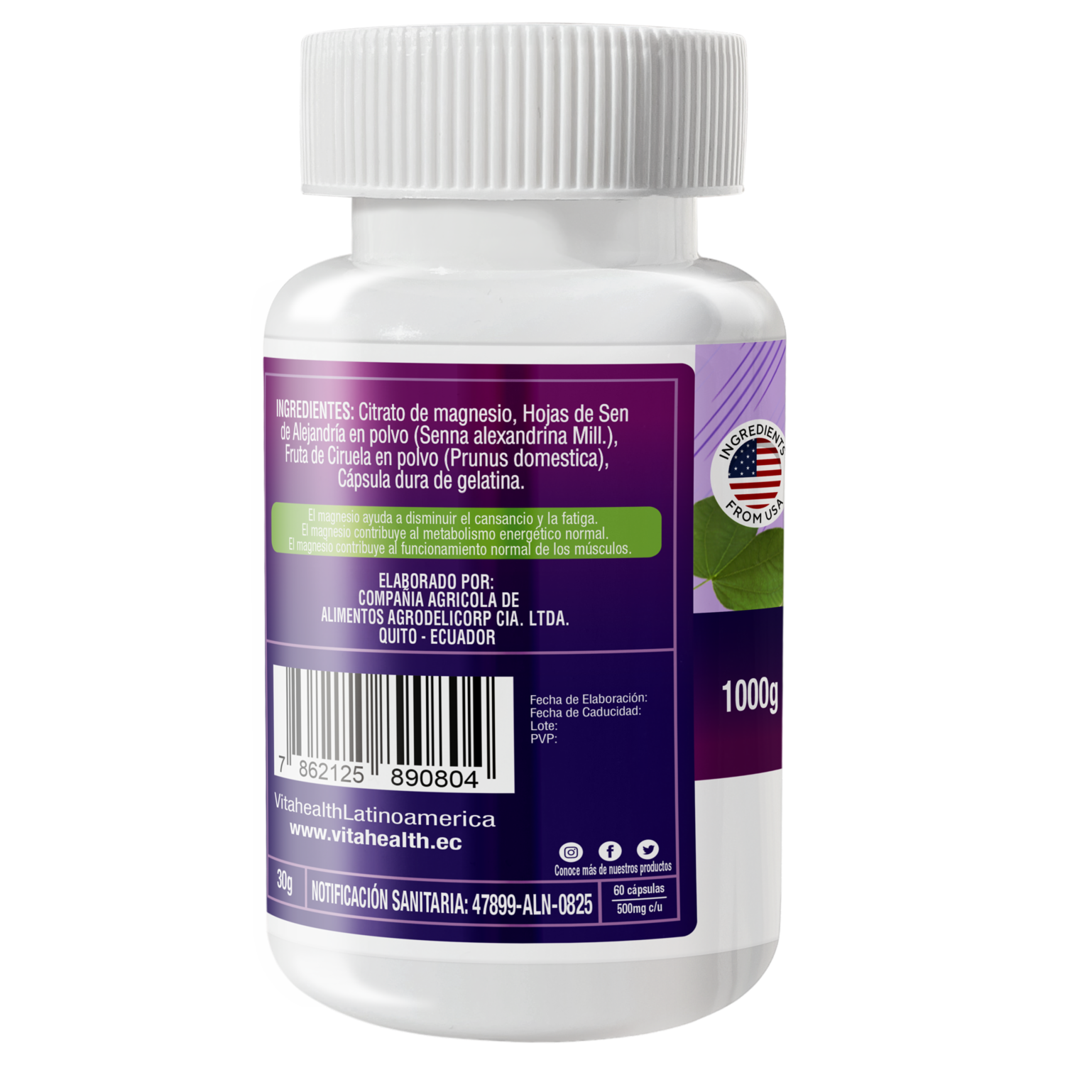 Suplemento Ciruela Sen Y Citrato De Magnesio VITAHEALTH 30 G