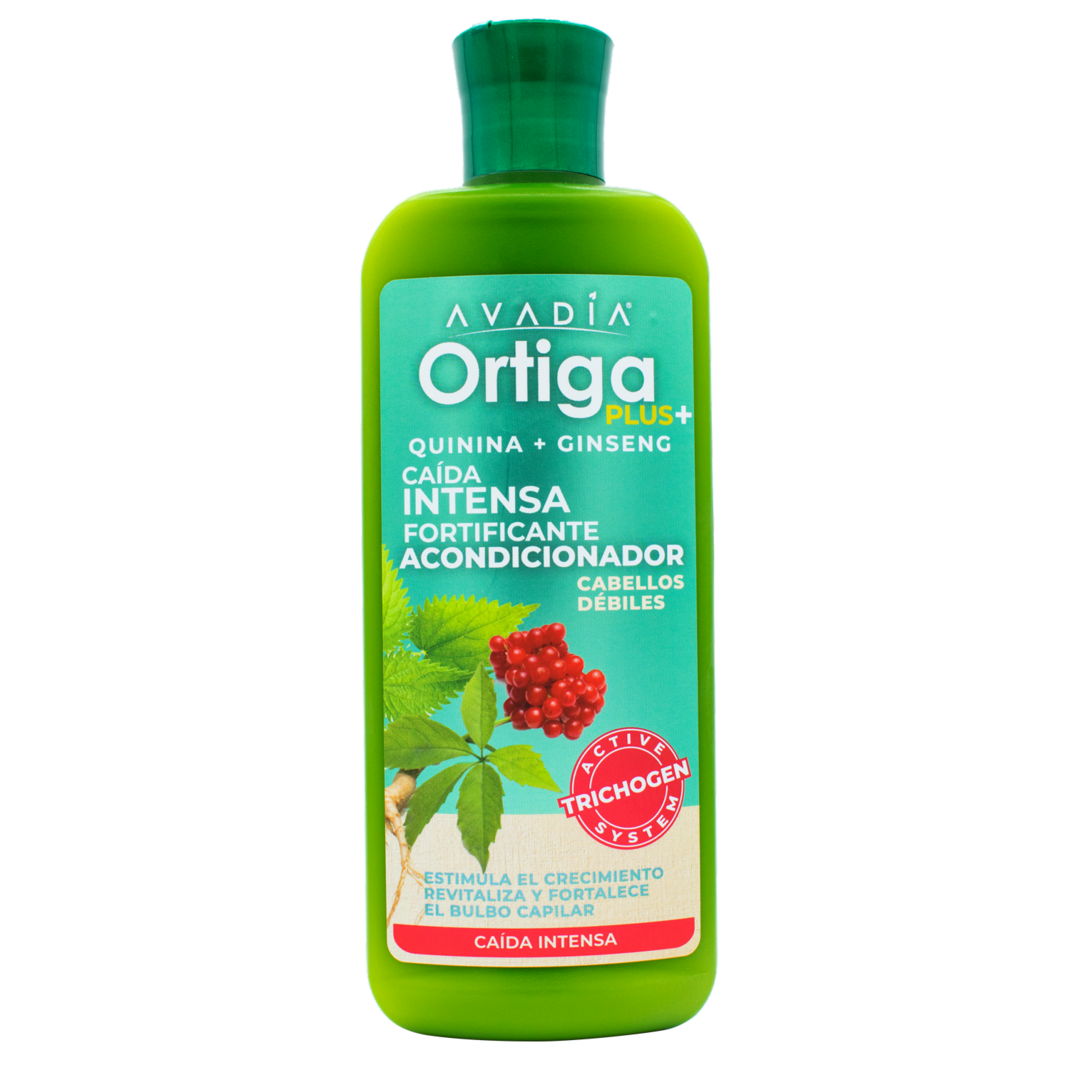 Acondicionador De Cabello Ortiga Plus Anticaída Fortificante Con Trichogen, Ortiga, Quinina Y Ginseng AVADÍA 400 Ml