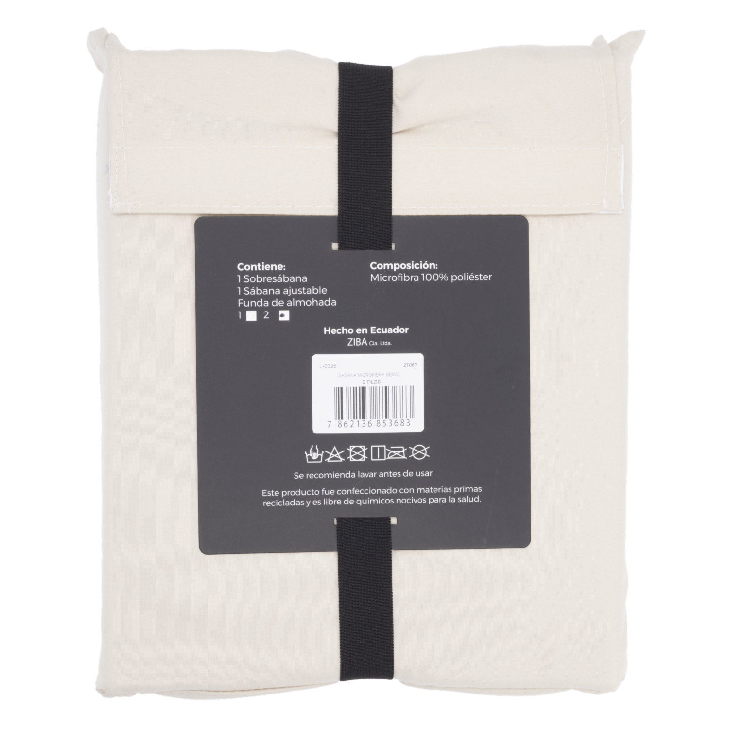Juego De Sabanas En Microfibra Beige ZIBA HOME 2 Plazas