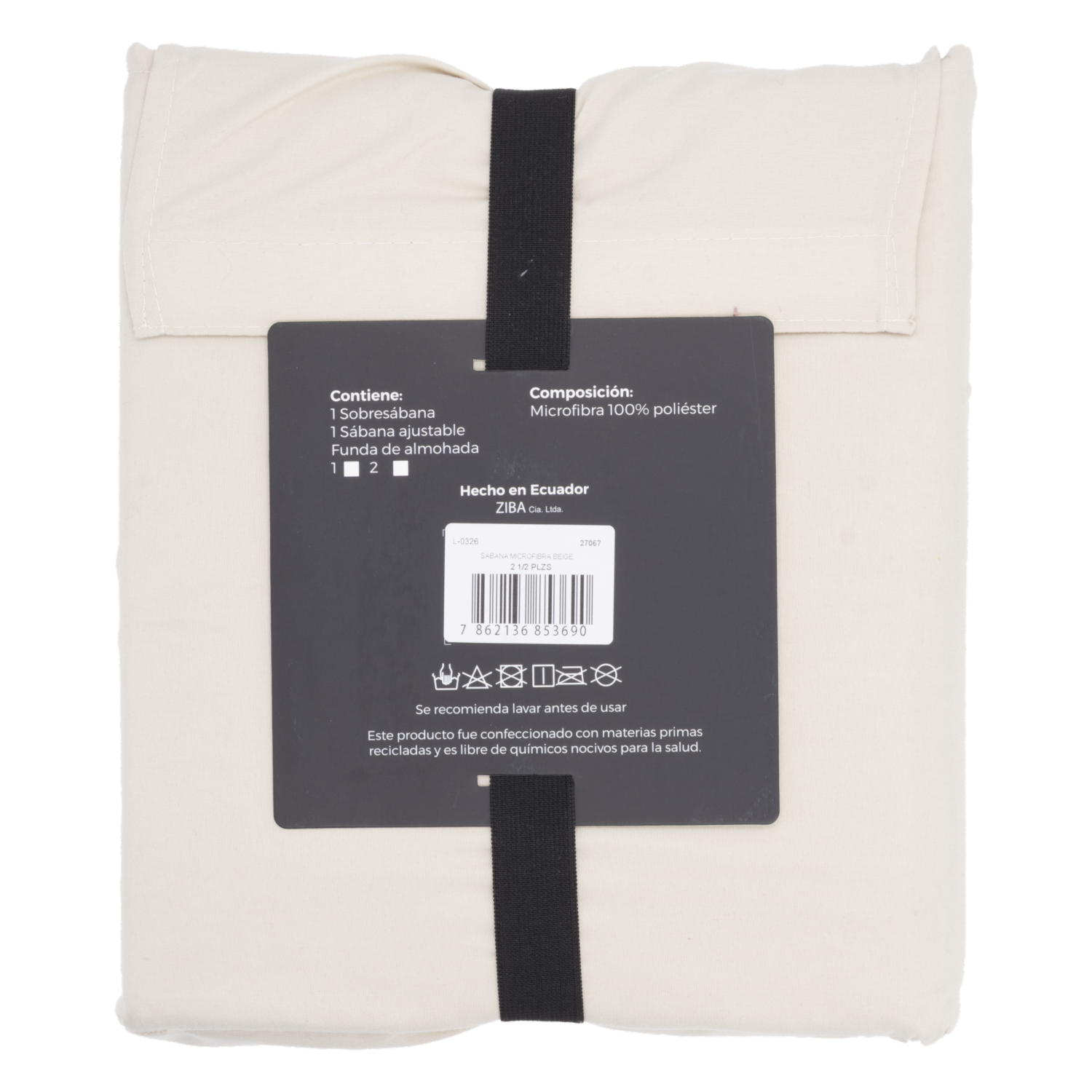 Juego De Sabanas En Microfibra Beige ZIBA HOME 2 1/2 Plazas