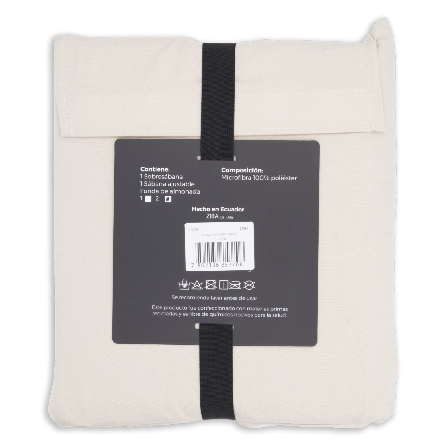 Juego De Sabanas En Microfibra Beige ZIBA HOME 3 Plazas