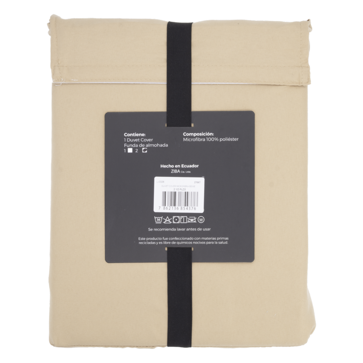 Cobertor De Duvet En Microfibra Beige ZIBA HOME 2 1/2 Plazas