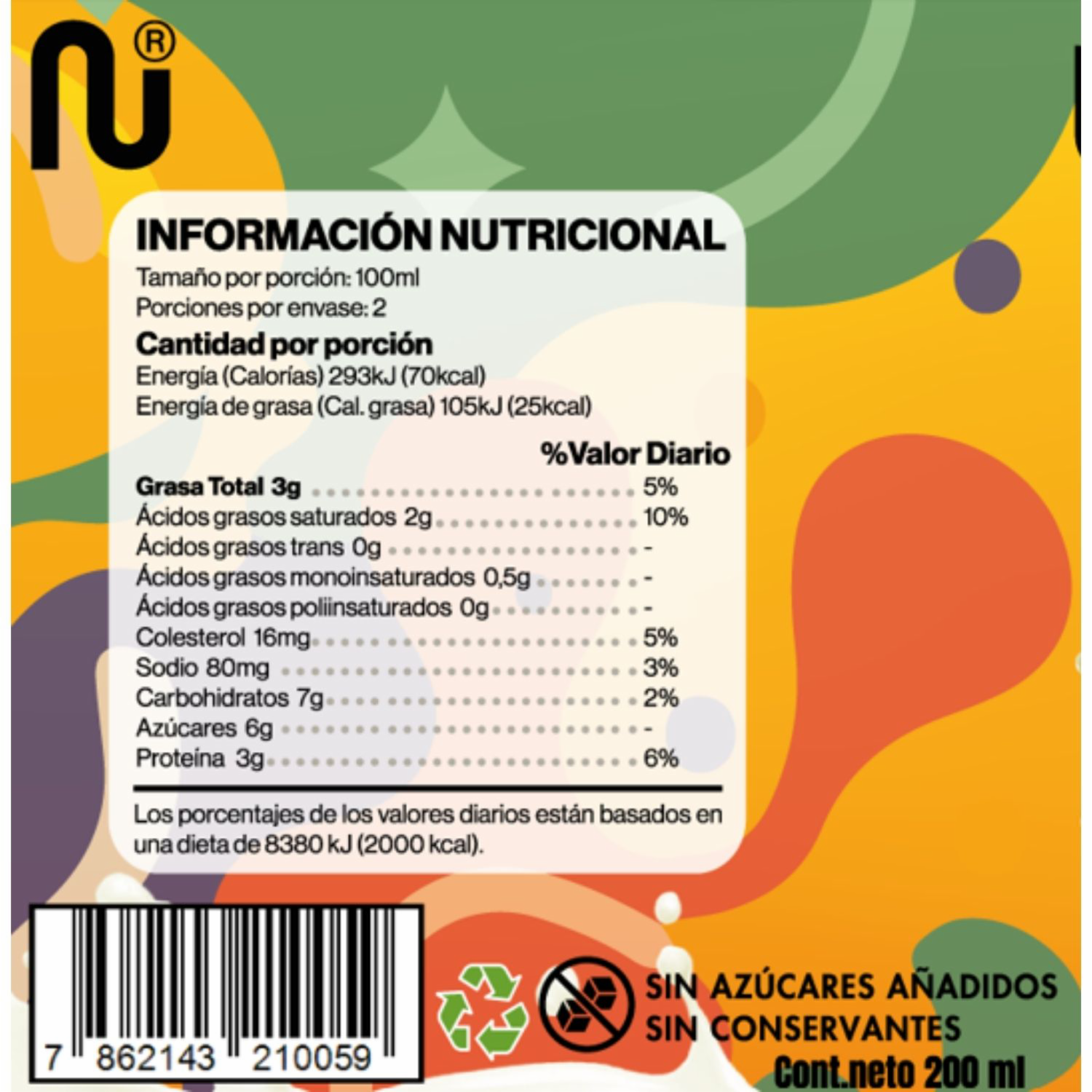 Kéfir Kids Bebida Probiótica Mango Maracuyá EN VIDA 200 Ml