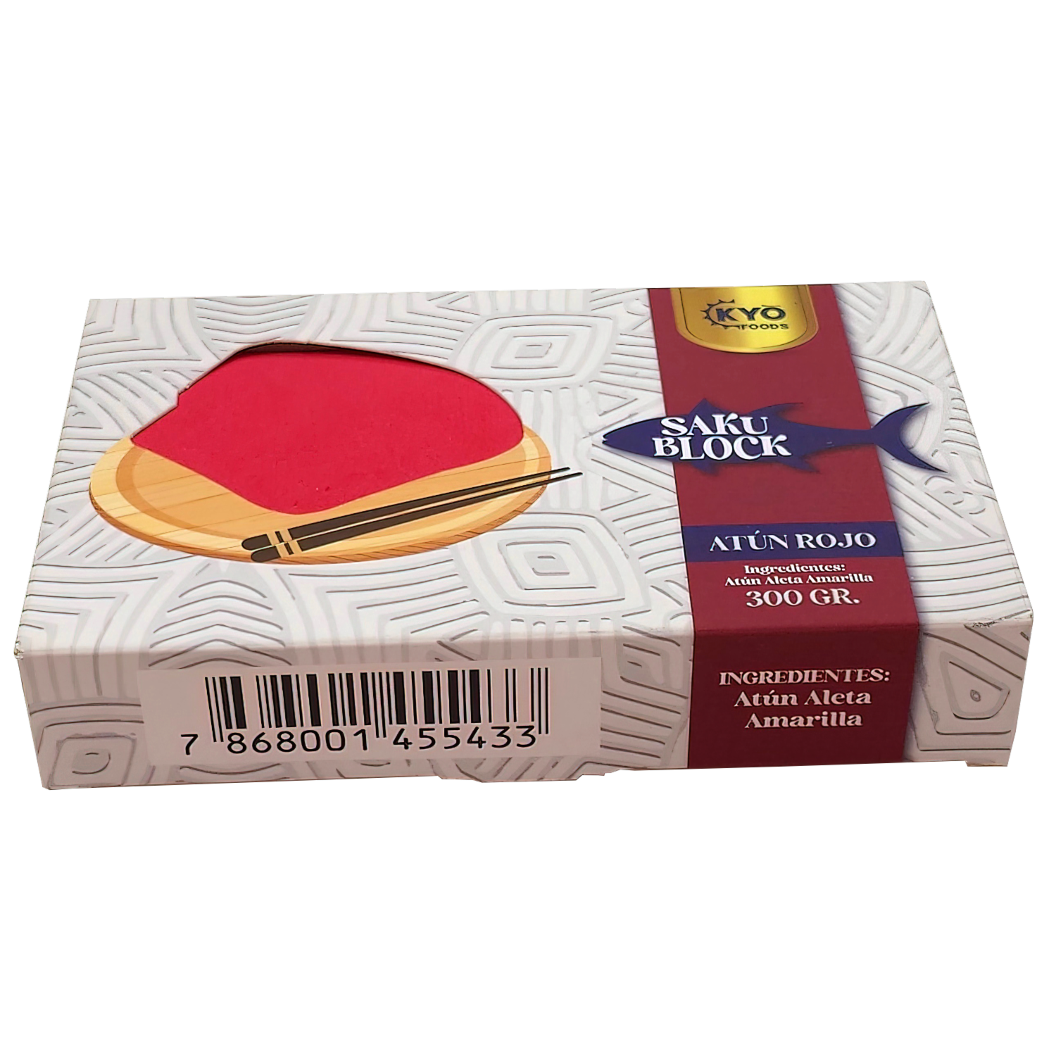 Atún Rojo Congelado Saku Block KYO FOODS 300 G
