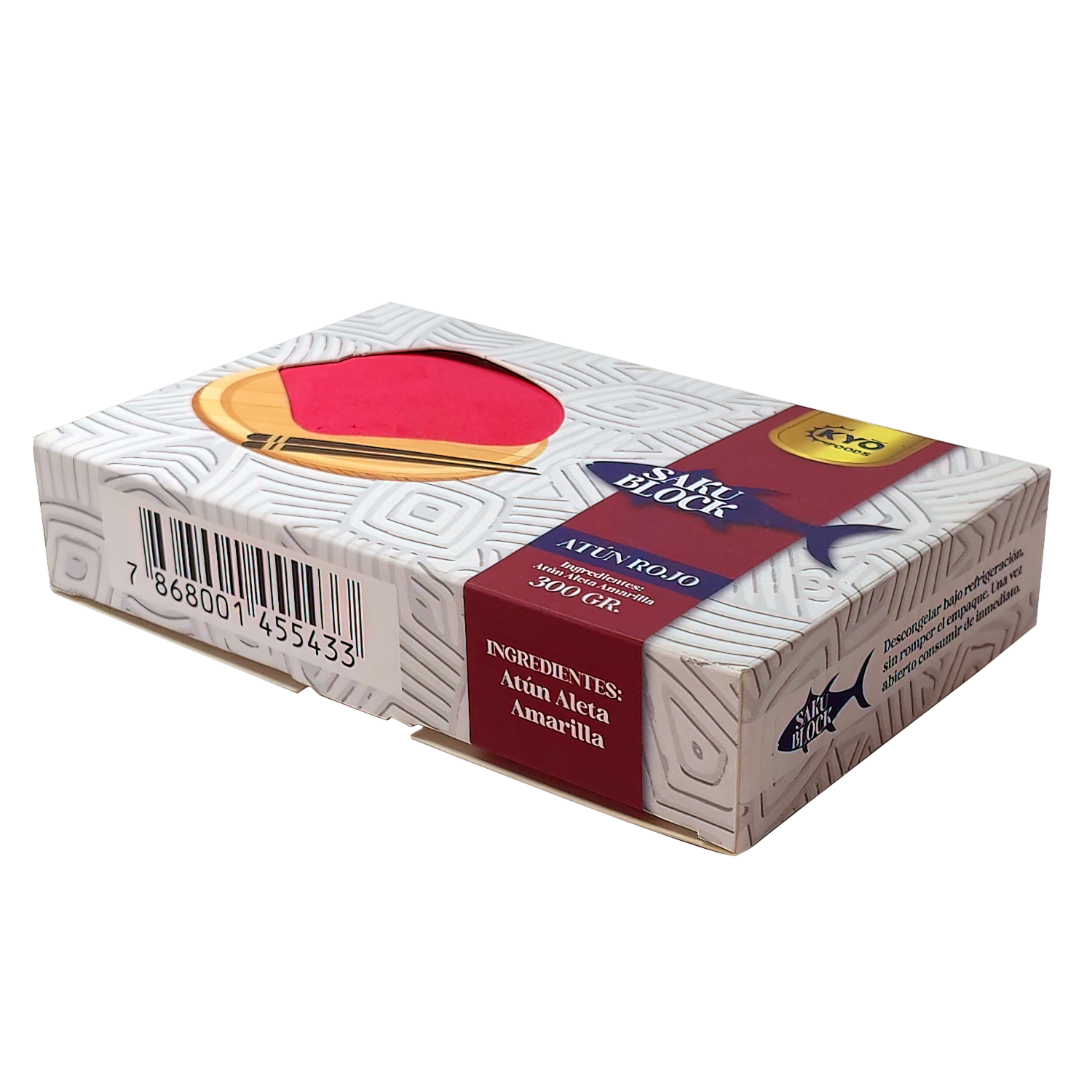 Atún Rojo Congelado Saku Block KYO FOODS 300 G