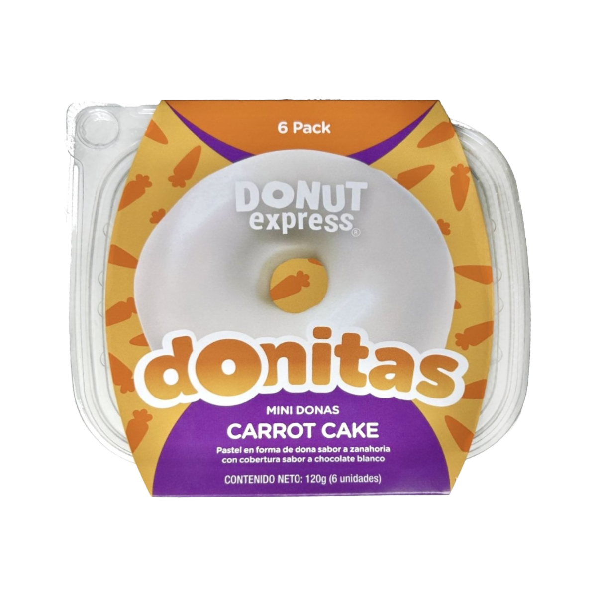 Donitas Sabor Carrot Cake DONUT EXPRESS 6 Pack