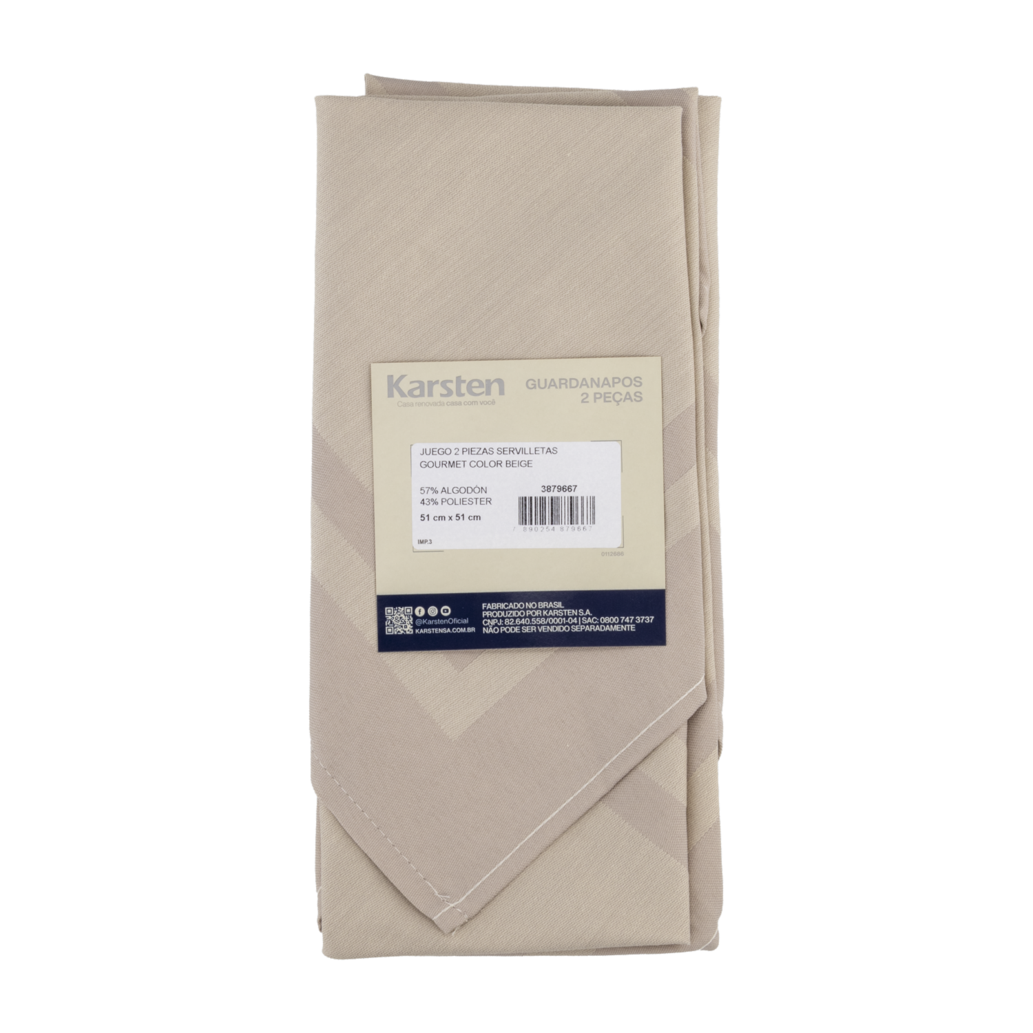 Servilletas Gourmet Beige X 2 Uds KARSTEN