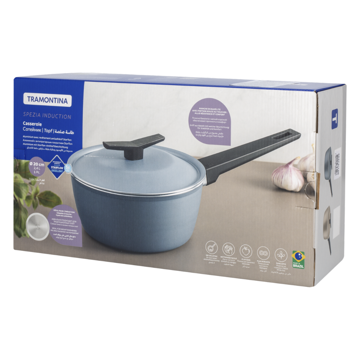 Olla De Inducción Spezia Azul Ardosia TRAMONTINA 20 Cm