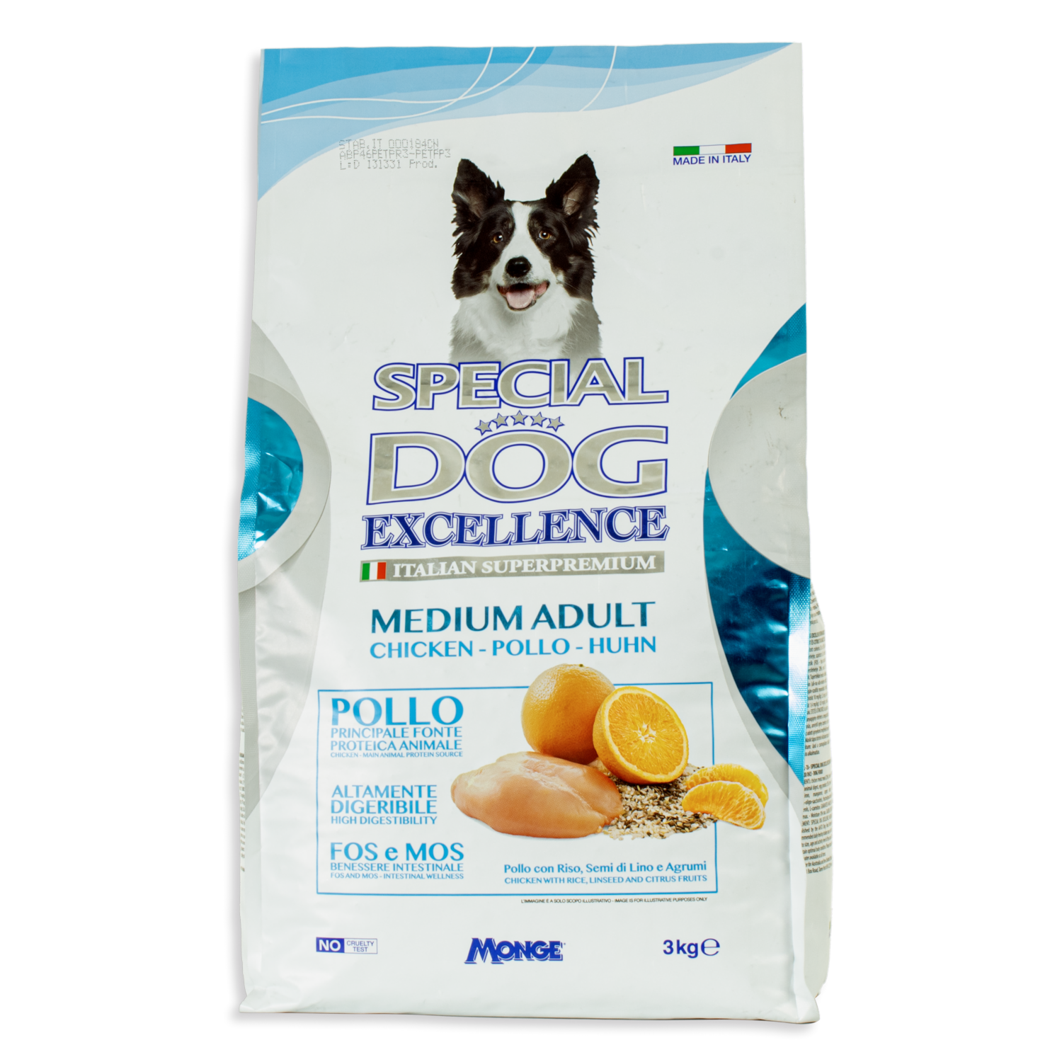 Alimento Para Perros Adultos Razas Medianas Con Pollo Linaza Y Frutos Cítricos EXCELLENCE 3 Kg