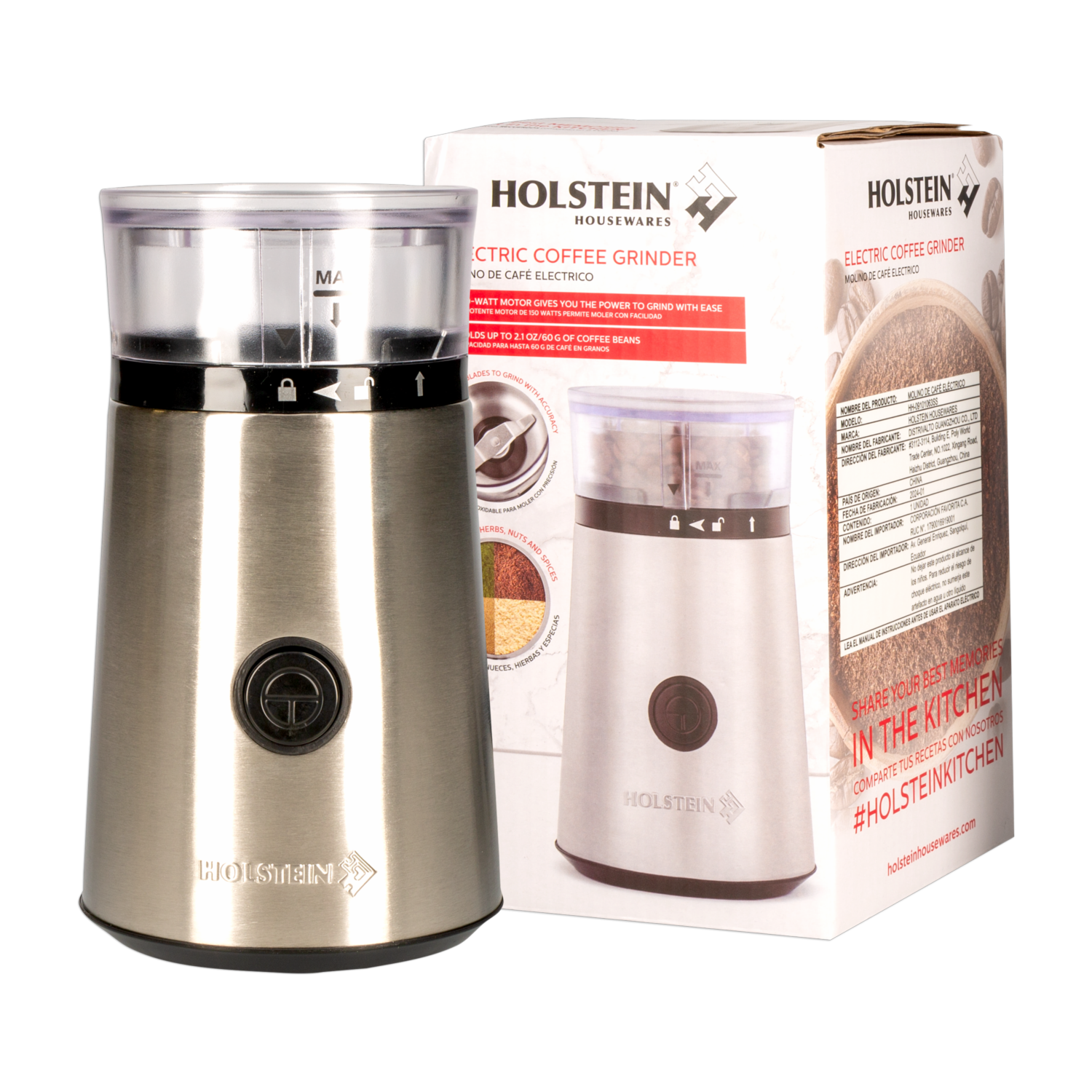 Molino De Café Eléctrico HOLSTEIN 110 V