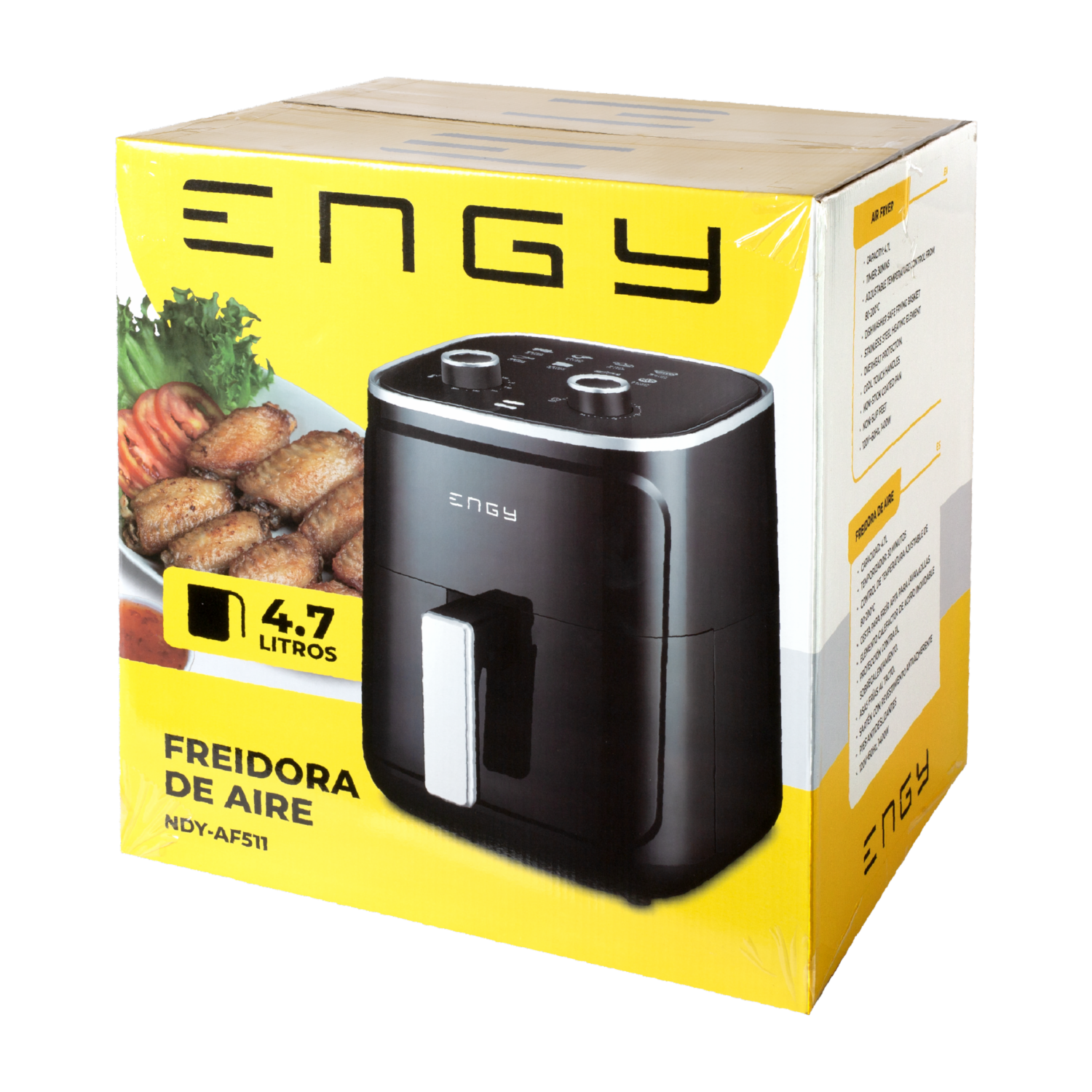 Air Fryer 1400 Watts Manual NDY-AF511 ENGY 4,7 Litros