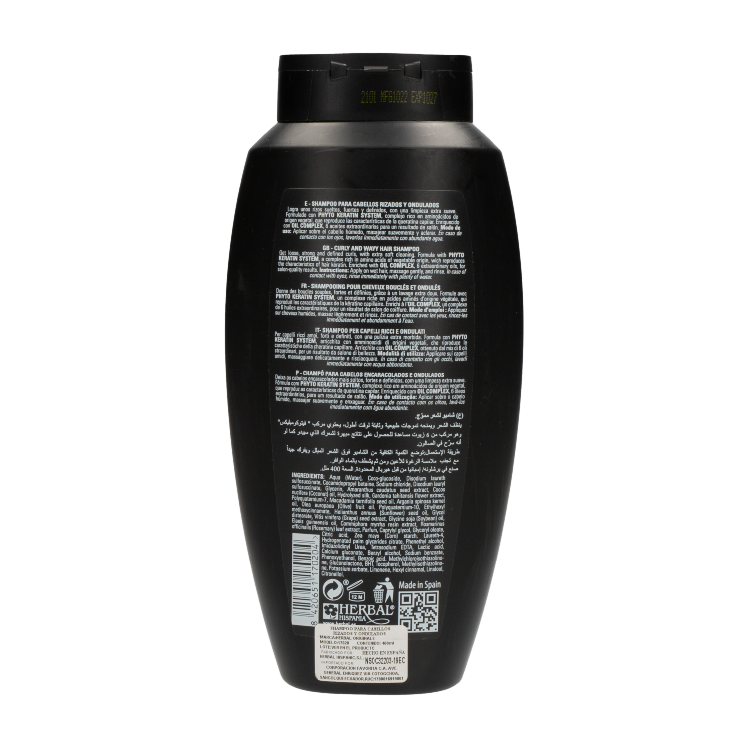 Shampoo De Cabello Originals Phyto Keratin Rizos HERBAL 400 Ml