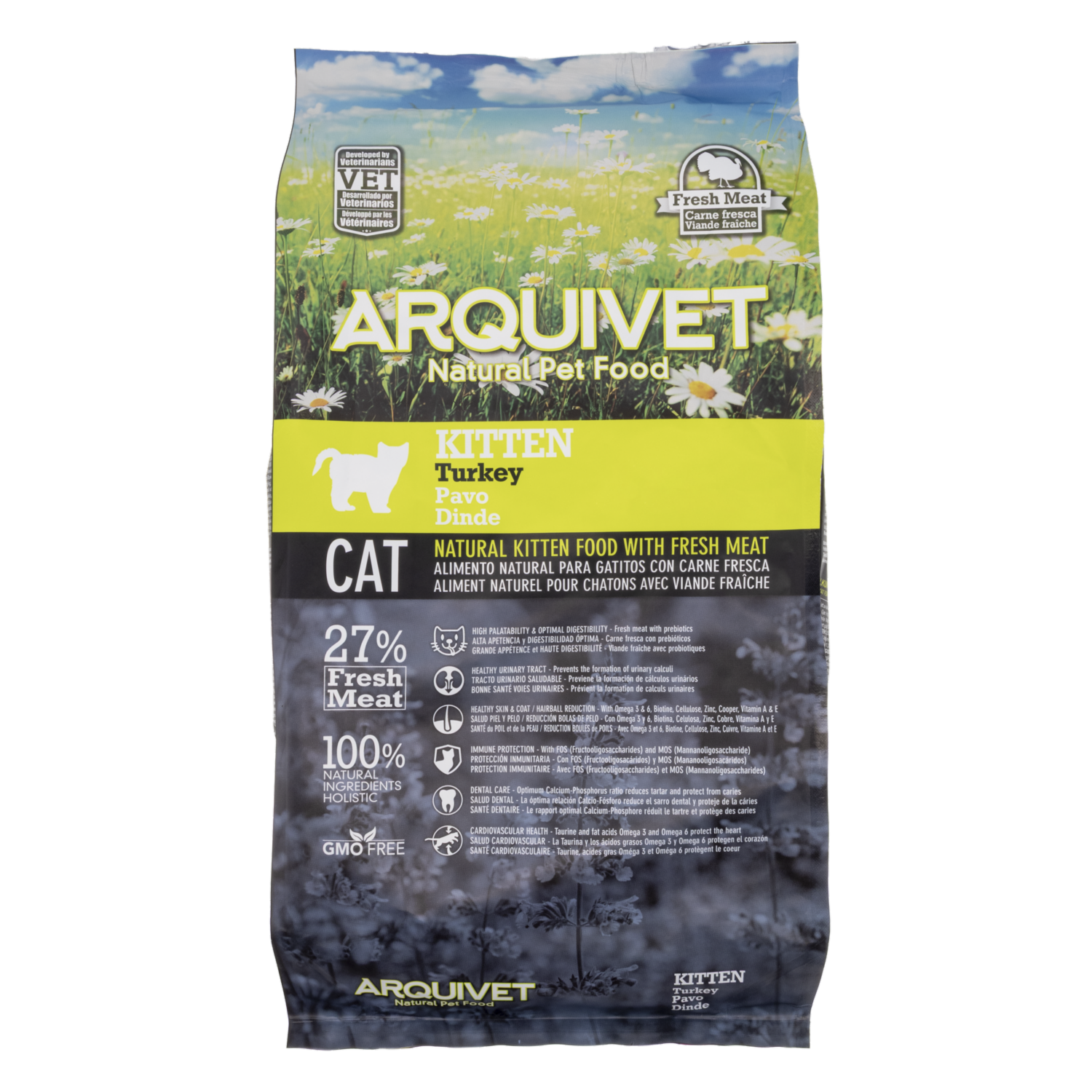 Alimento Para Gatitos Sabor A Pavo Natural Pet Food ARQUIVET 1,5 Kg