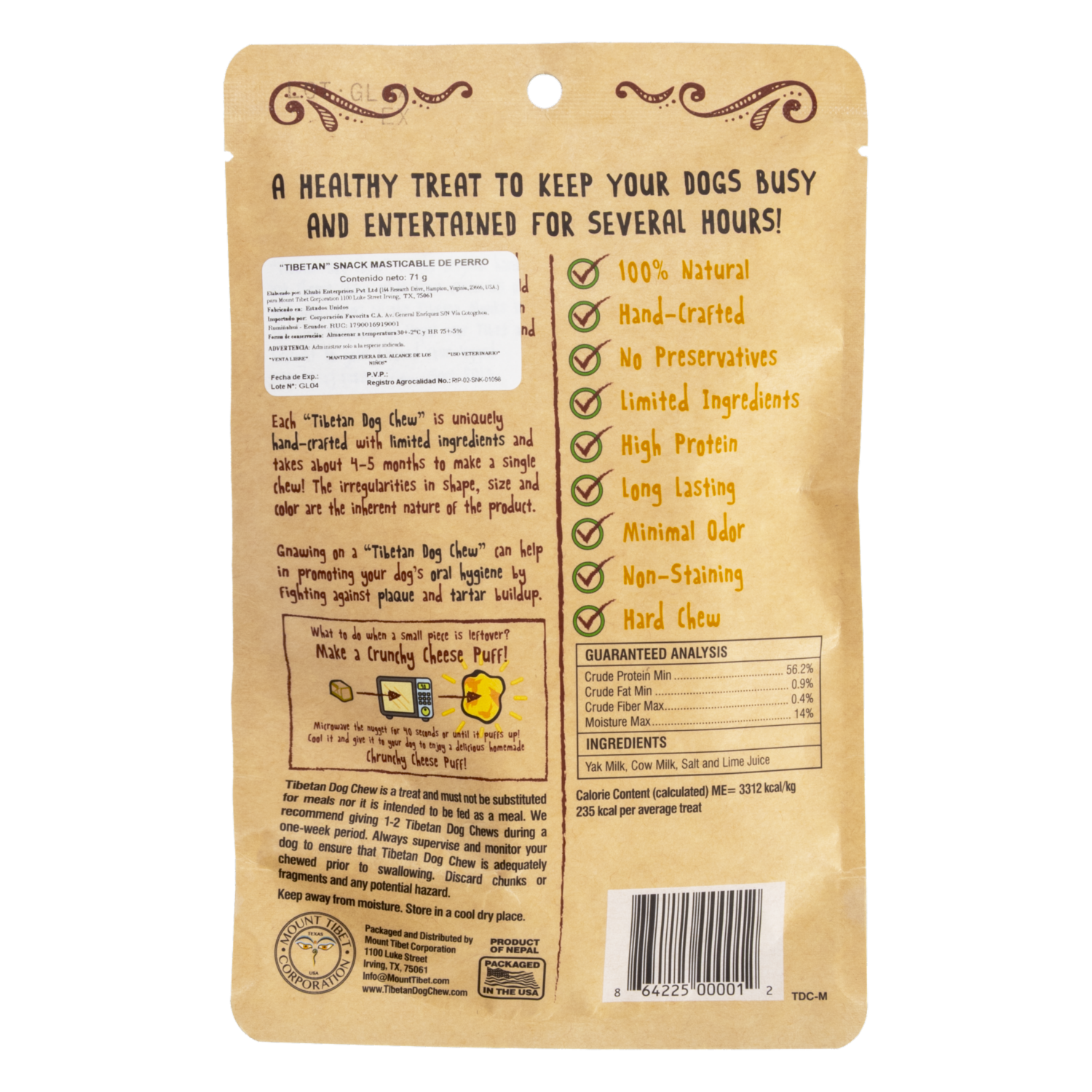 Snack Para Perros Chew Chesse DOG TREATS 70.87 G