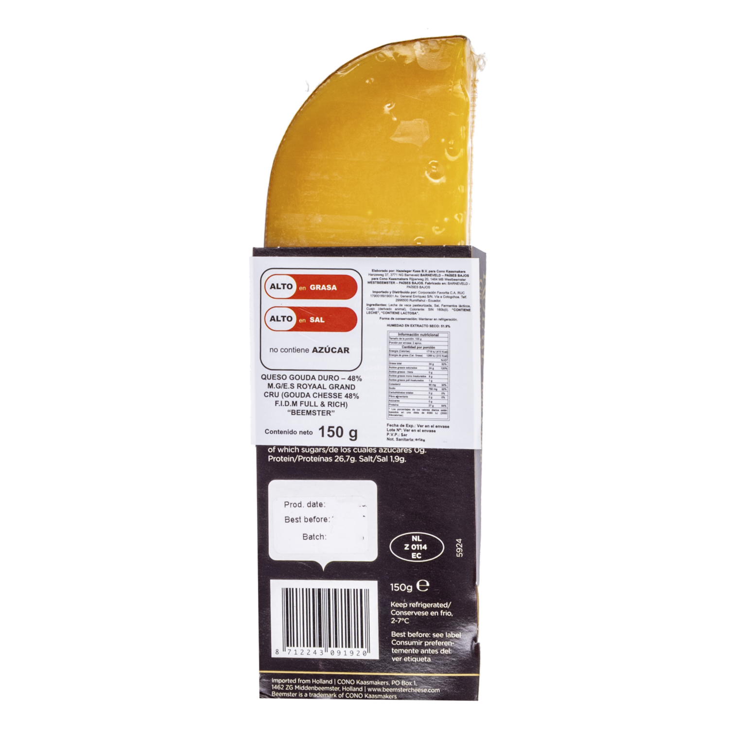Queso Maduro Gouda Artesanal Holandés Royaal Grand Cru BEEMSTER 150 G