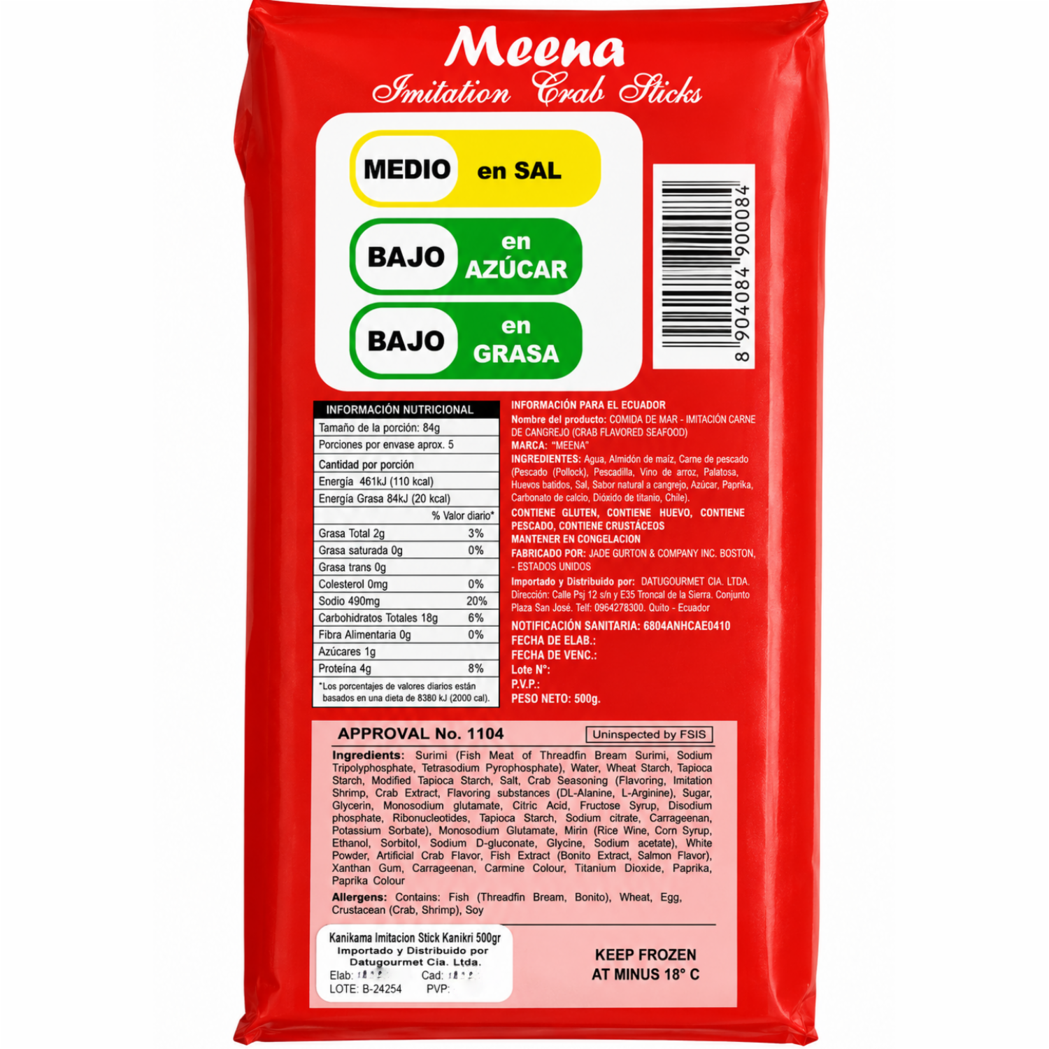 Kanikama Sticks MEENA 500 G