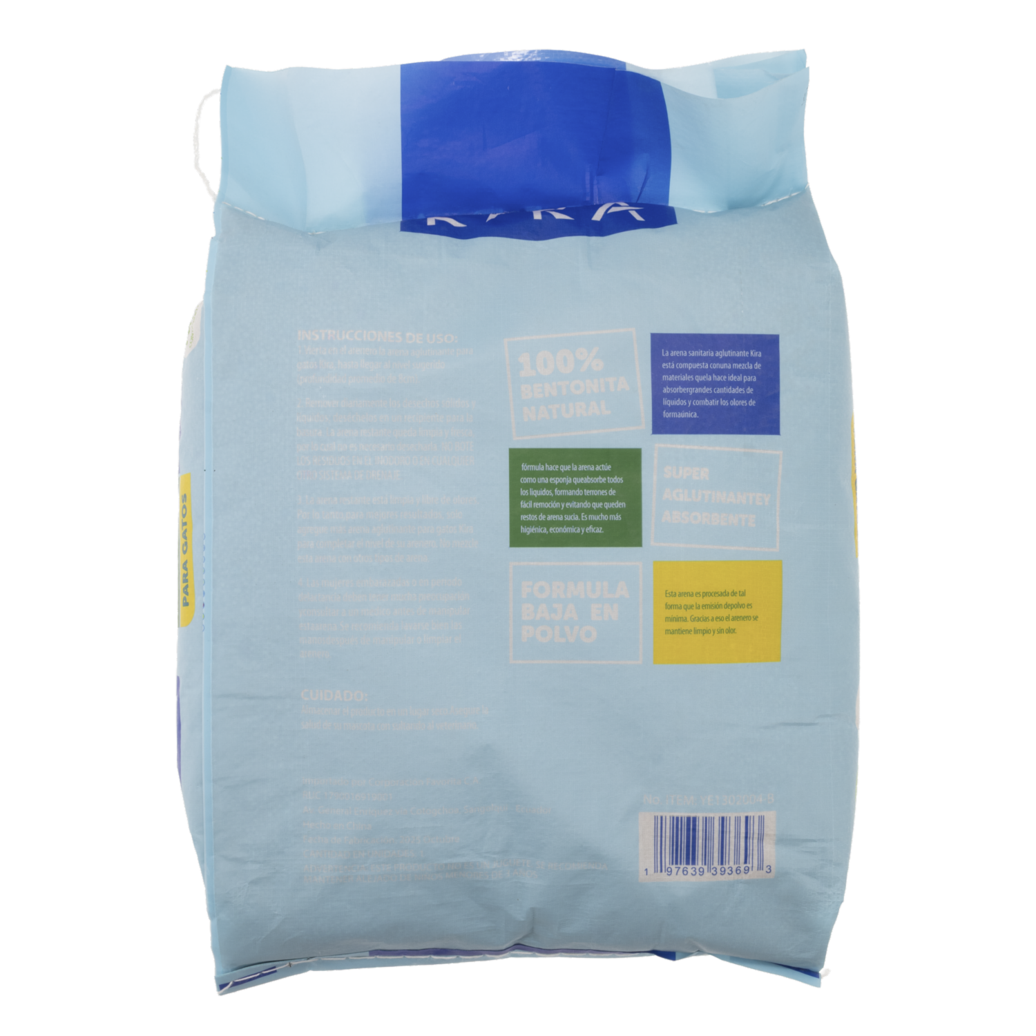 Arena Para Gato Aglutinante Aroma Manzana KIRA 10 Kg