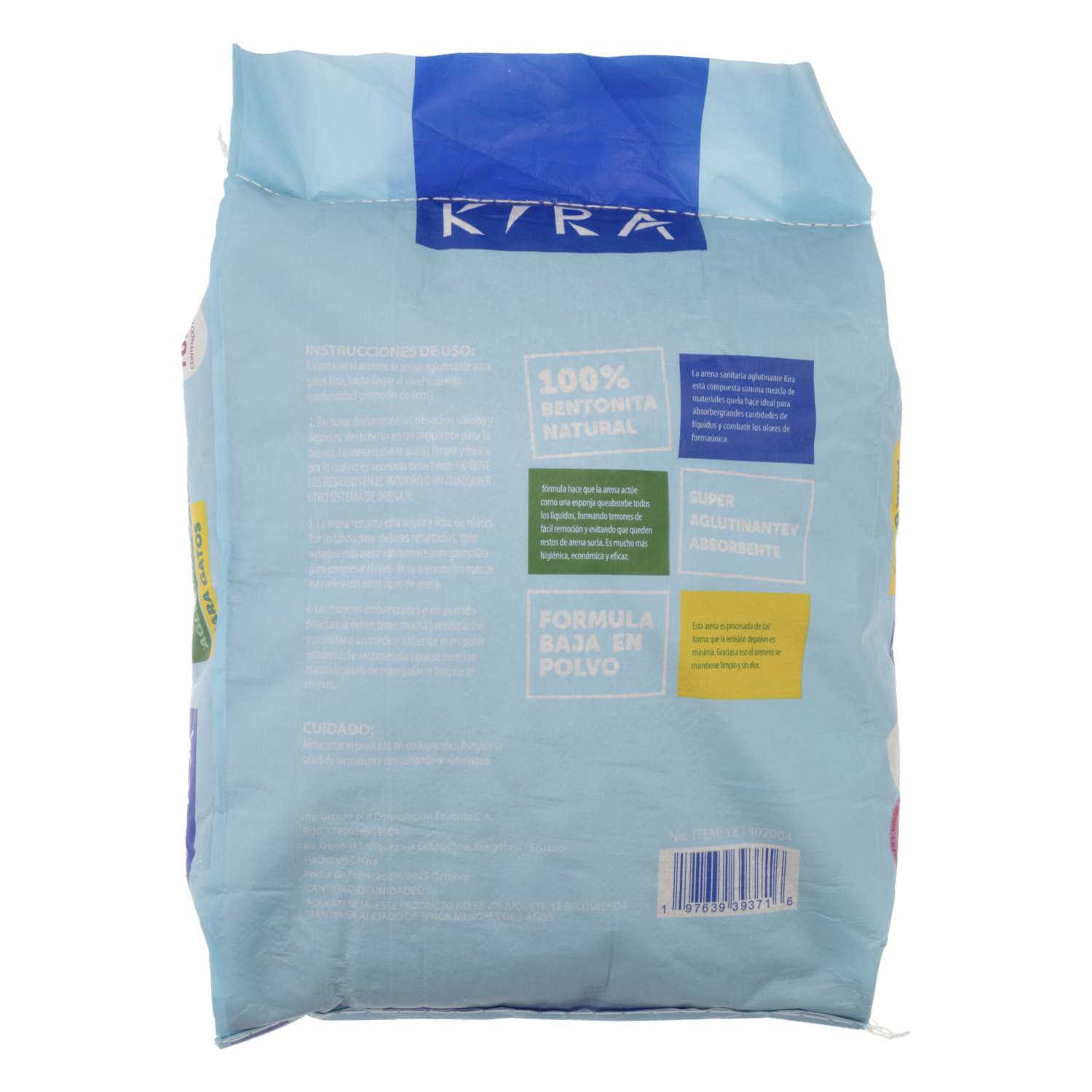 Arena Para Gato Aglutinante Aroma Lavanda KIRA 10 Kg