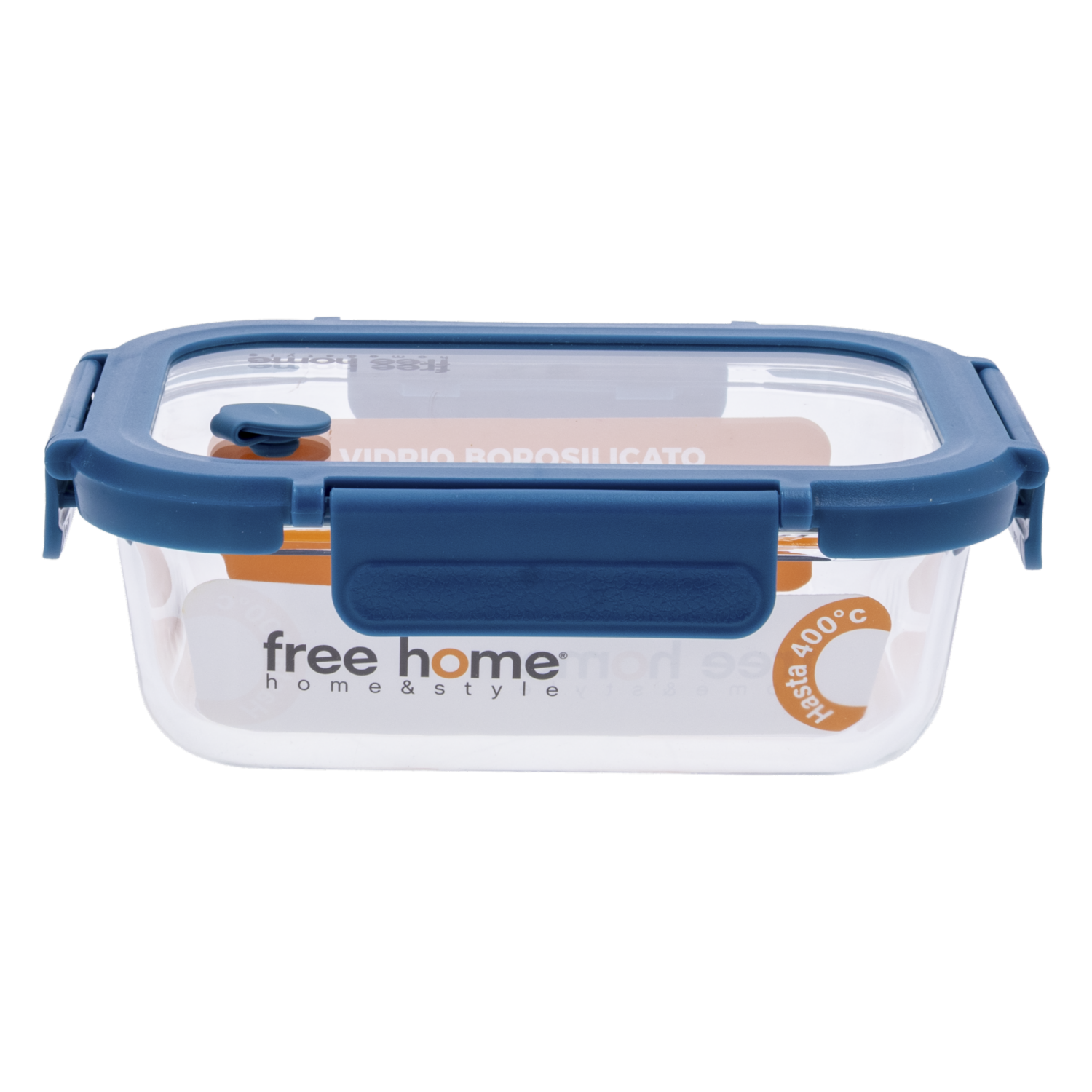 Repostero Hermético De Vidrio Rectangular Azul FREE HOME