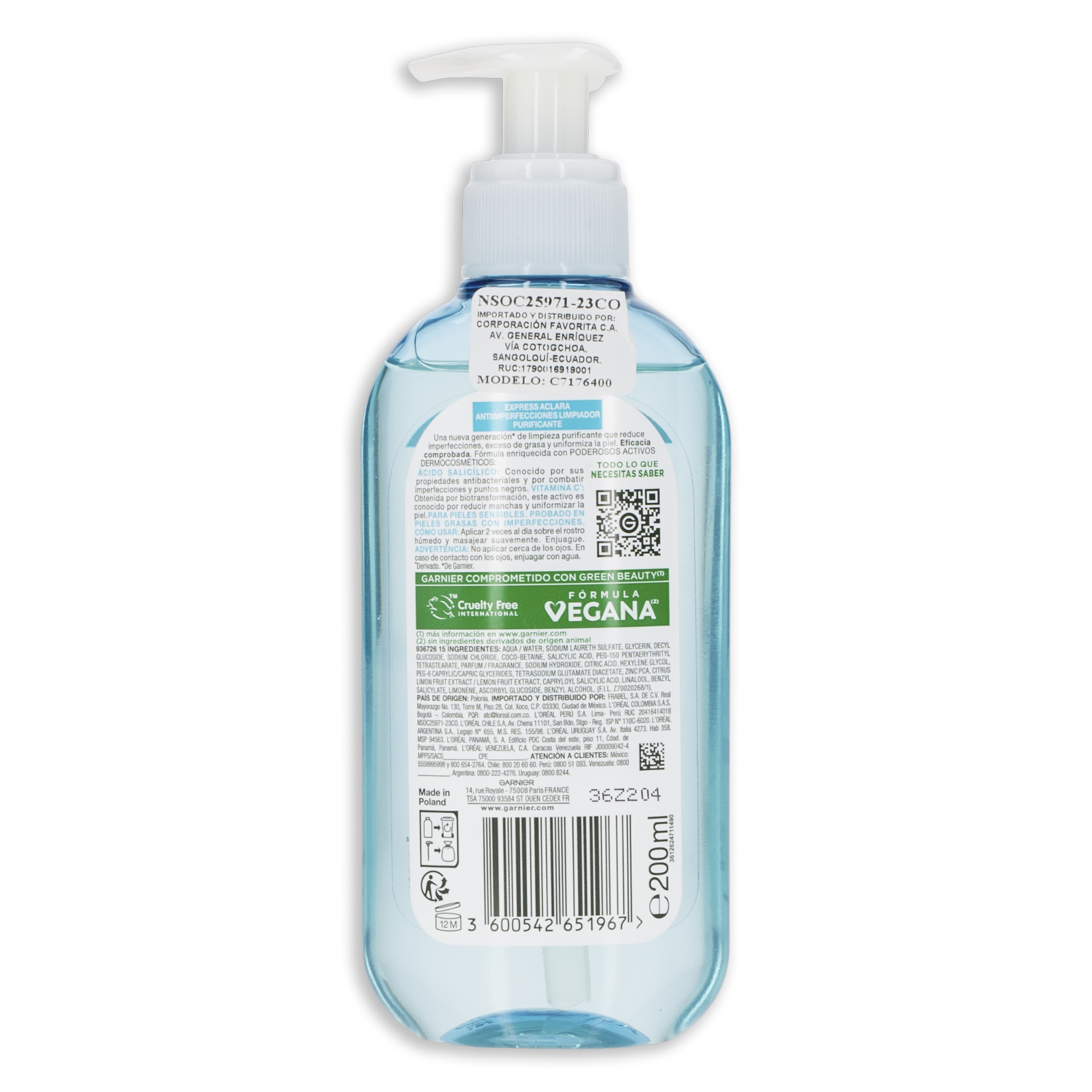 Limpiador Facial Express Aclara Anti Imperfecciones GARNIER 300 Ml