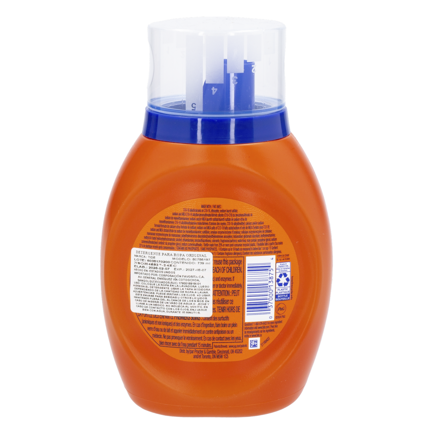 Detergente Líquido Original TIDE 739 Ml
