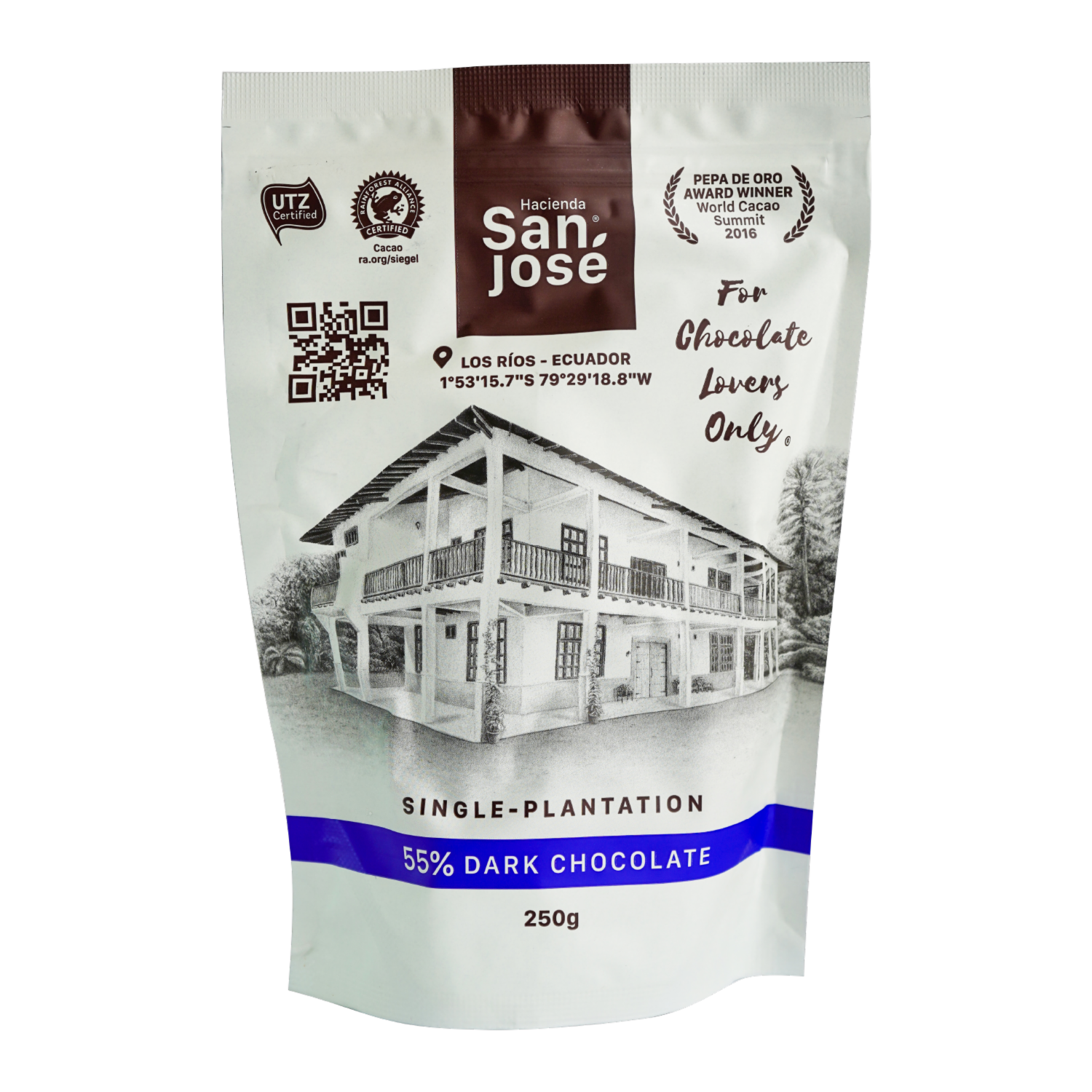 Chocolate 55% Bites HACIENDA SAN JOSÉ 250 G