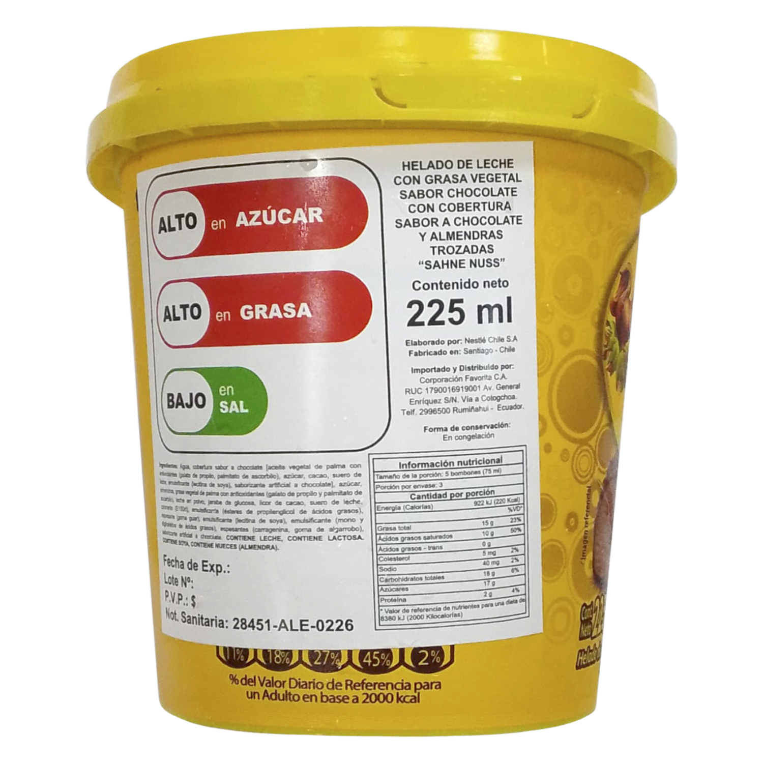 Helado Bombón De Chocolate Y Almendras Tostadas SAHNE-NUSS 225 Ml