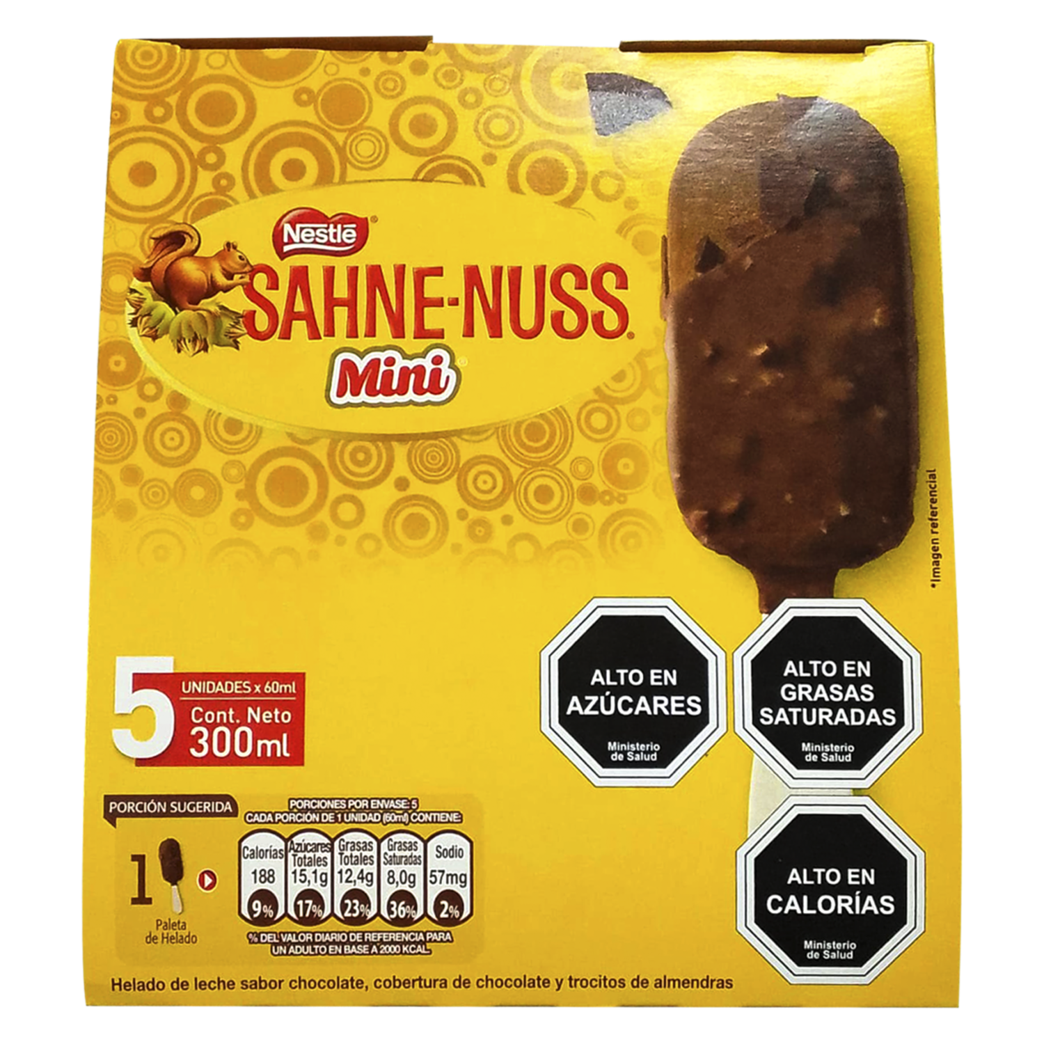 Helado Paleta Mini De Chocolate Y Almendras Tostadas SAHNE-NUSS 5X60 Ml