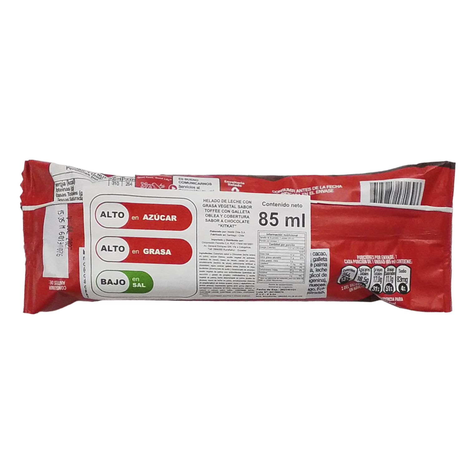 Helado Paleta De Toffee Con Galleta KIT KAT 85 Ml
