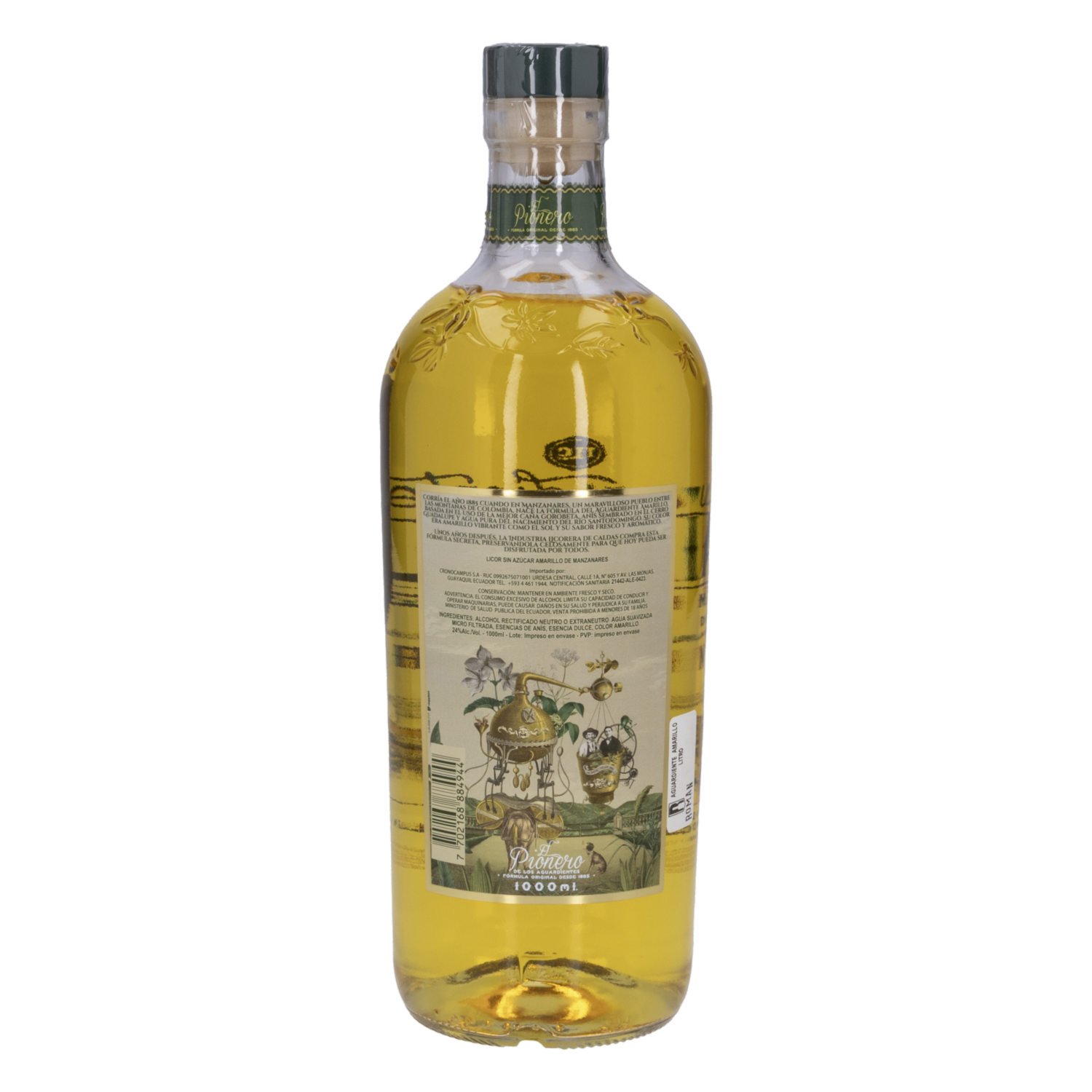 Aguardiente De Manzanares Sin Azúcar AMARILLO 1 000 Ml