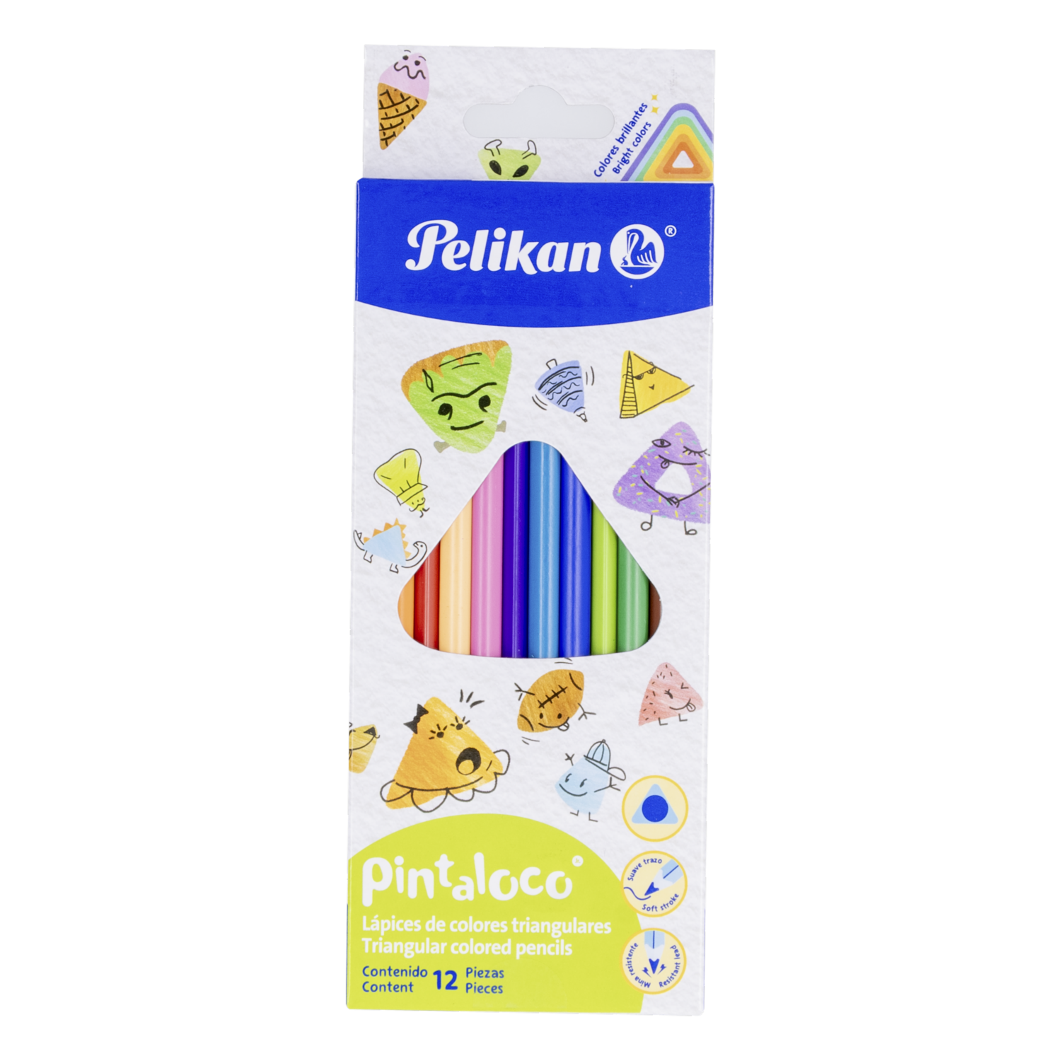 Lápices De Colores Pintaloco Triangular PELIKAN 12 Piezas