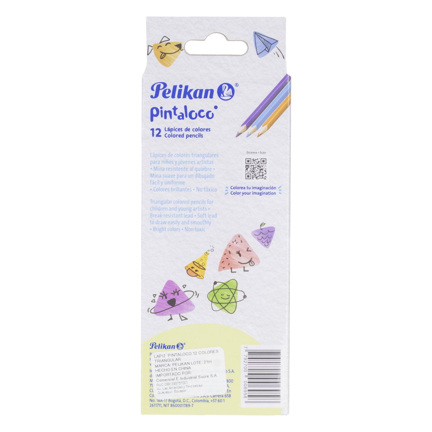Lápices De Colores Pintaloco Triangular PELIKAN 12 Piezas