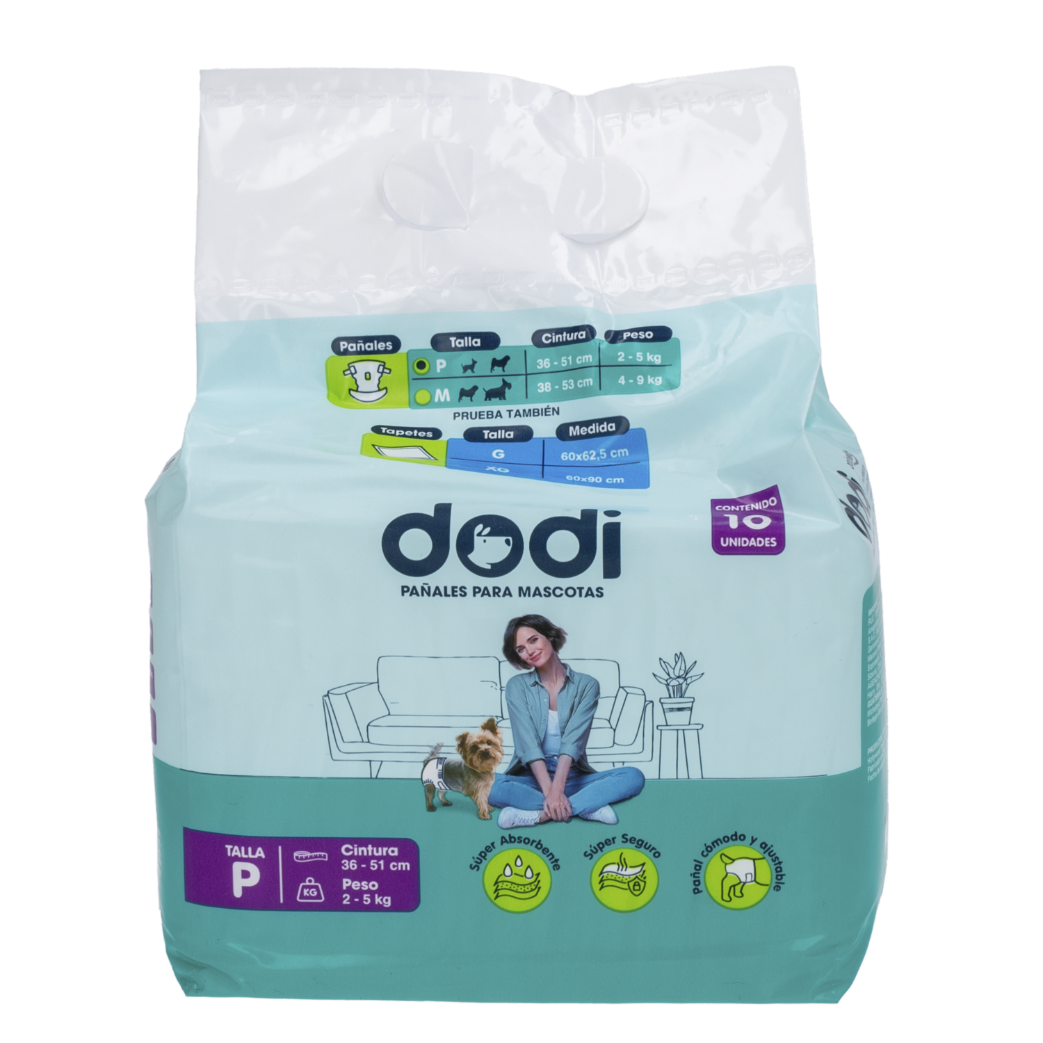 Pañal Para Mascota Talla Pequeño DODI 10 Unidades