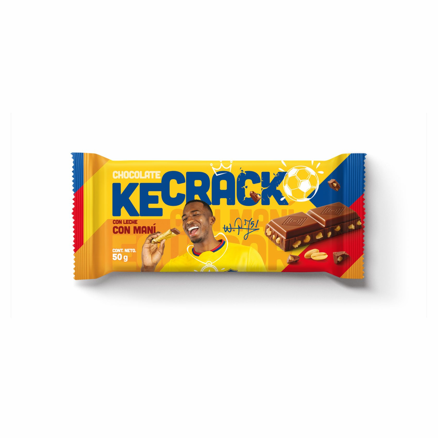 Chocolate Con Leche Y Maní En Barra Willian Pacho KECRACK 50 G