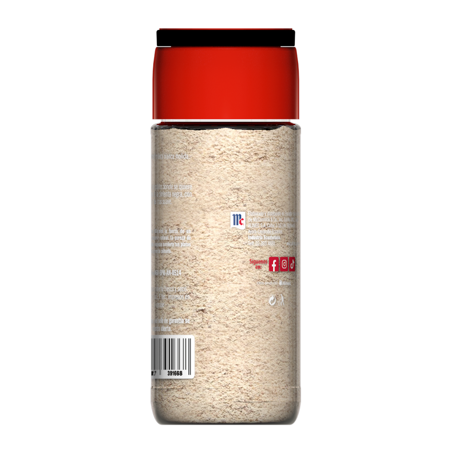 Pimienta Blanca Molida En Frasco MCCORMICK 60 G