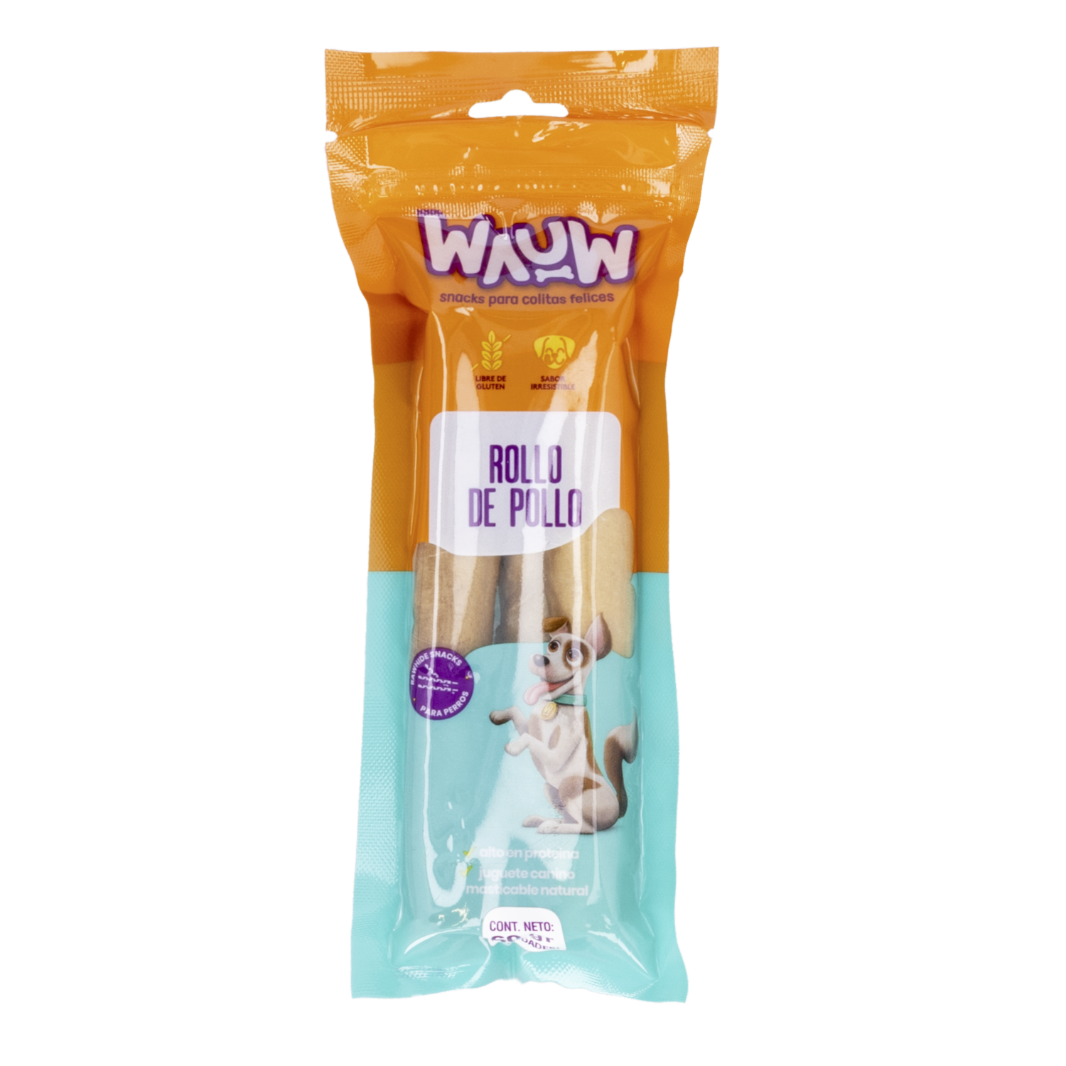 Snack Para Perro Rollos De Carnaza WAUW X 3 Uds