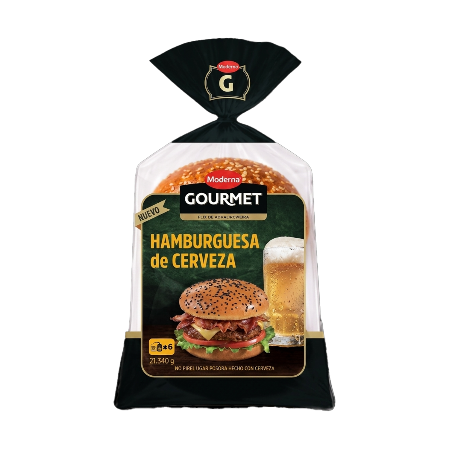 Pan Para Hamburguesa De Cerveza MODERNA 340 G