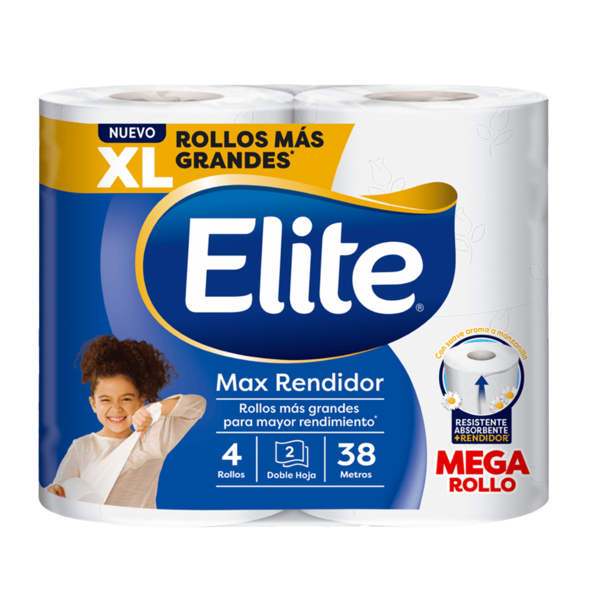 Papel Higiénico Doble Hoja Max Rendidor XL ELITE 4X38 M