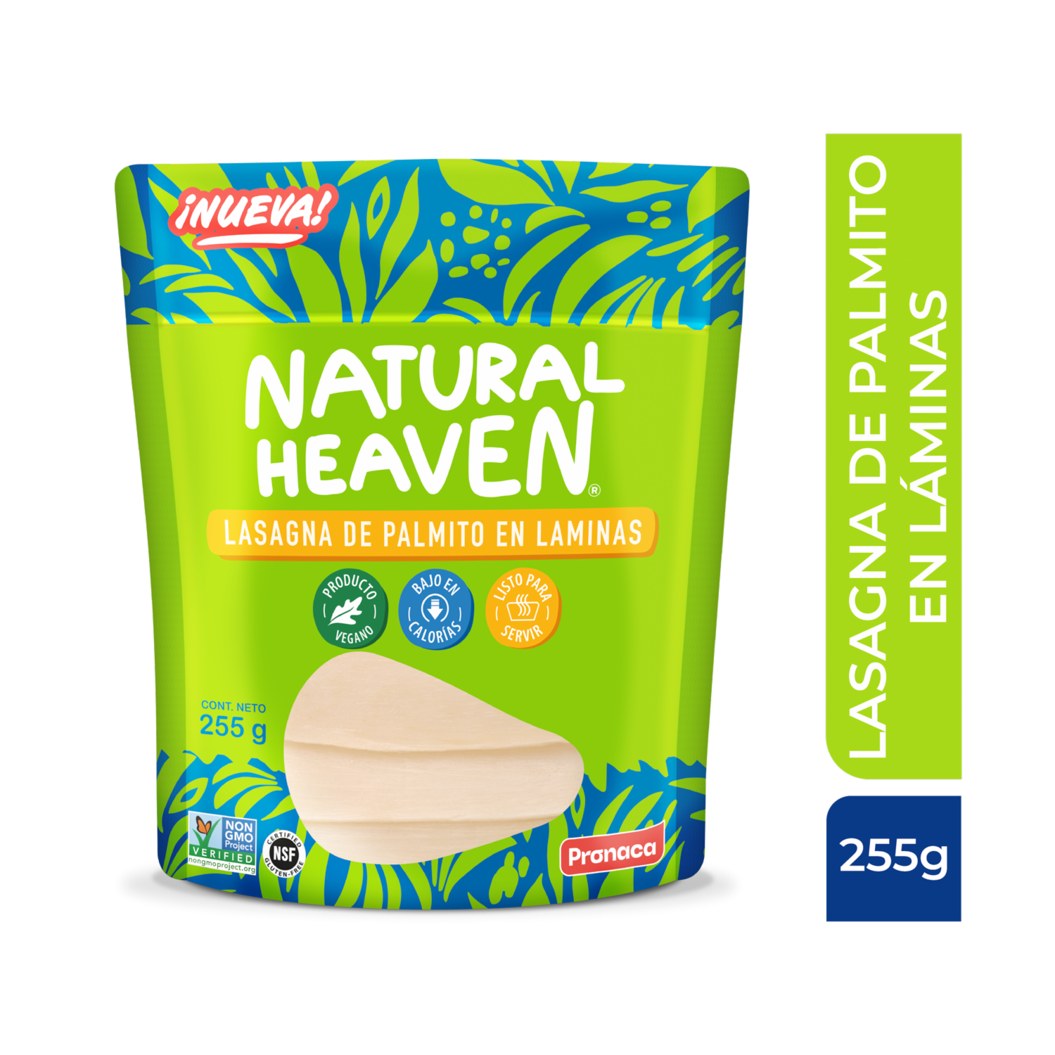 Fideo Lasagña De Palmito En Láminas NATURAL HEAVEN 255 G