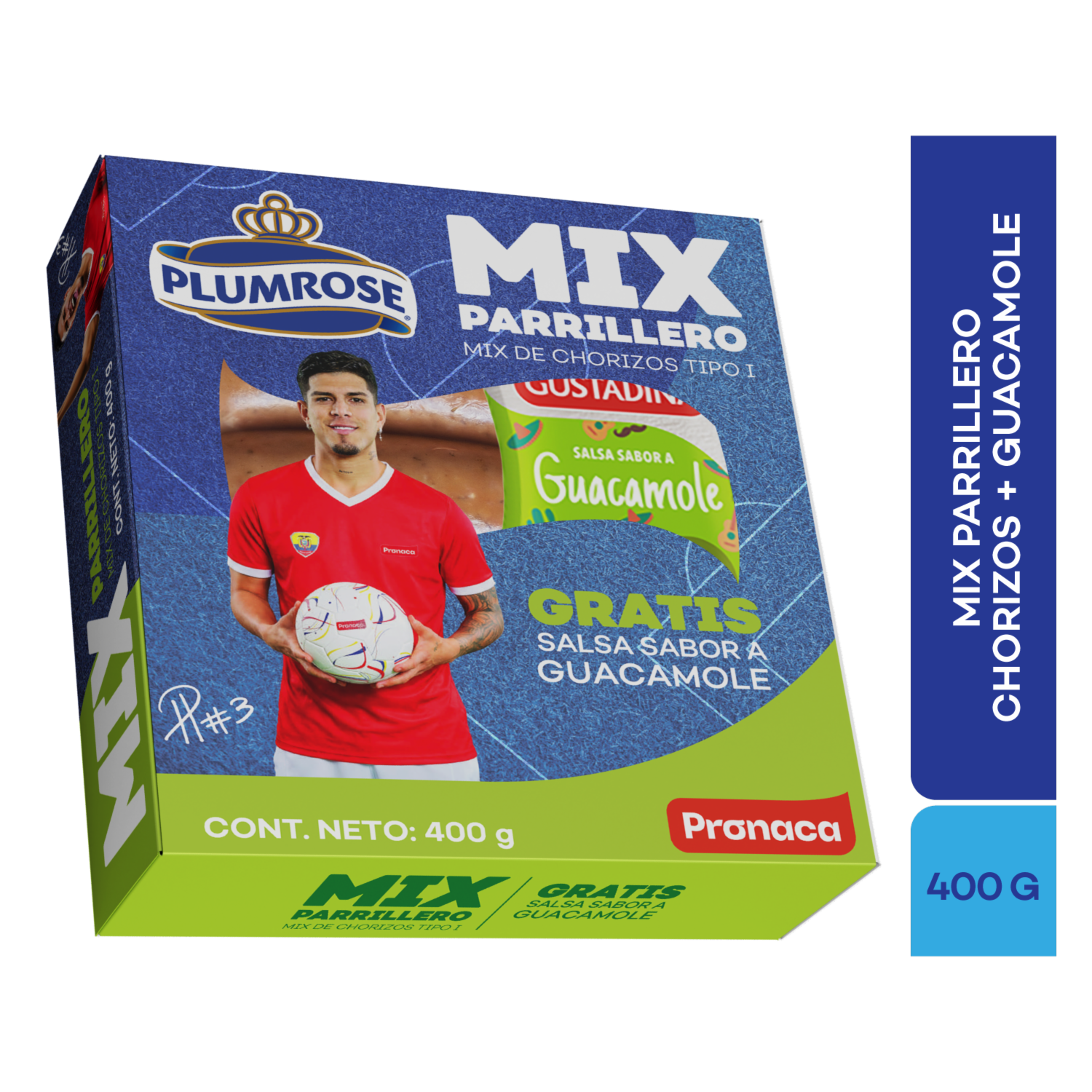 Mix Parrillero Chorizos Tipo 1 + Guacamole Gustadina PLUMROSE 400 G
