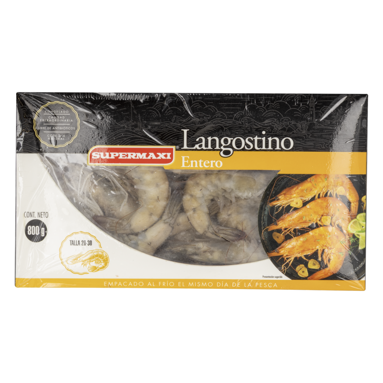 Langostino Entero Jumbo Congelado SUPERMAXI 800 G