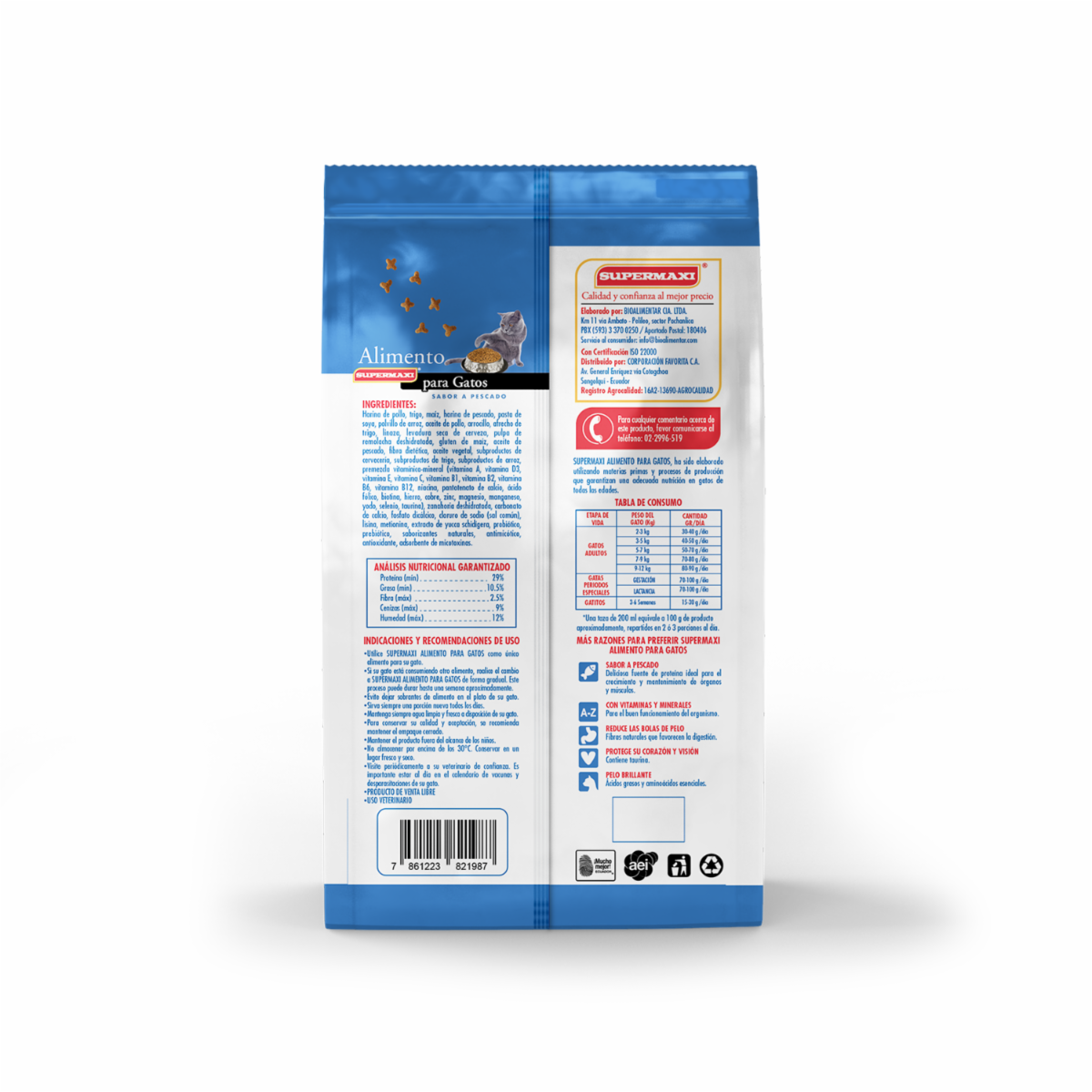 Alimento Para Gatos Adulto Sabor Pescado SUPERMAXI 500 G